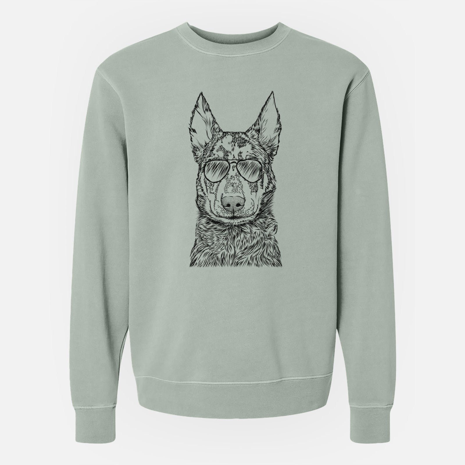Aviator Riggs the Beauceron - Unisex Pigment Dyed Crew Sweatshirt