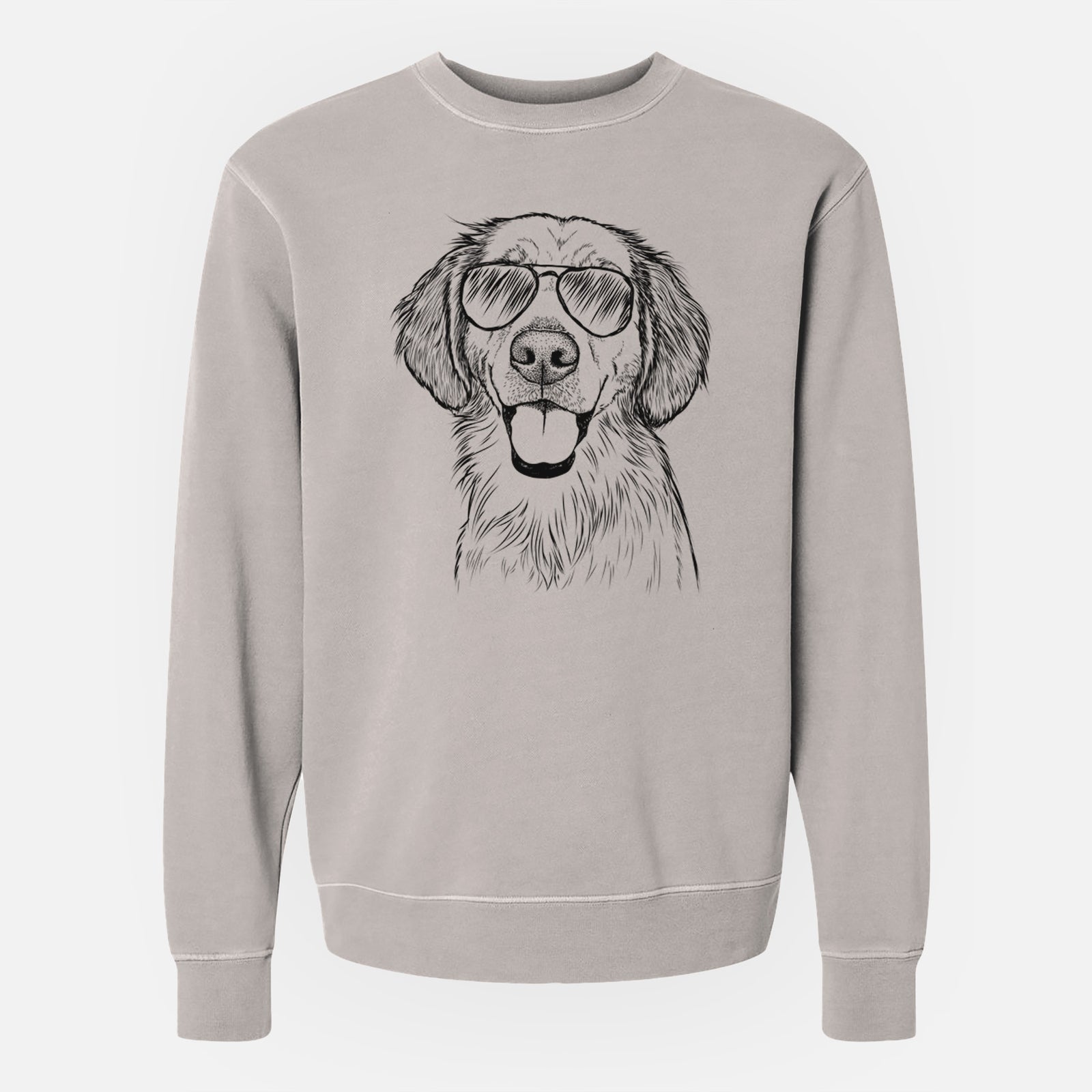 Aviator Riley the Golden Retriever - Unisex Pigment Dyed Crew Sweatshirt