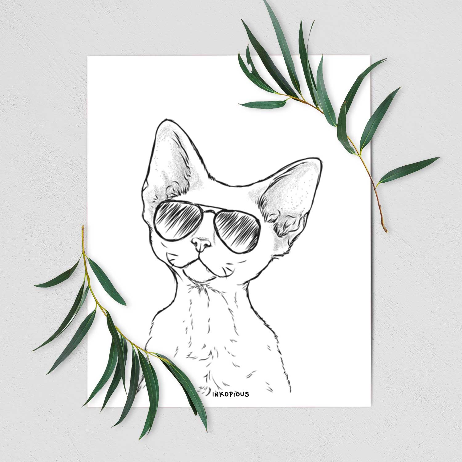 Ripley the Devon Rex Cat Art Print