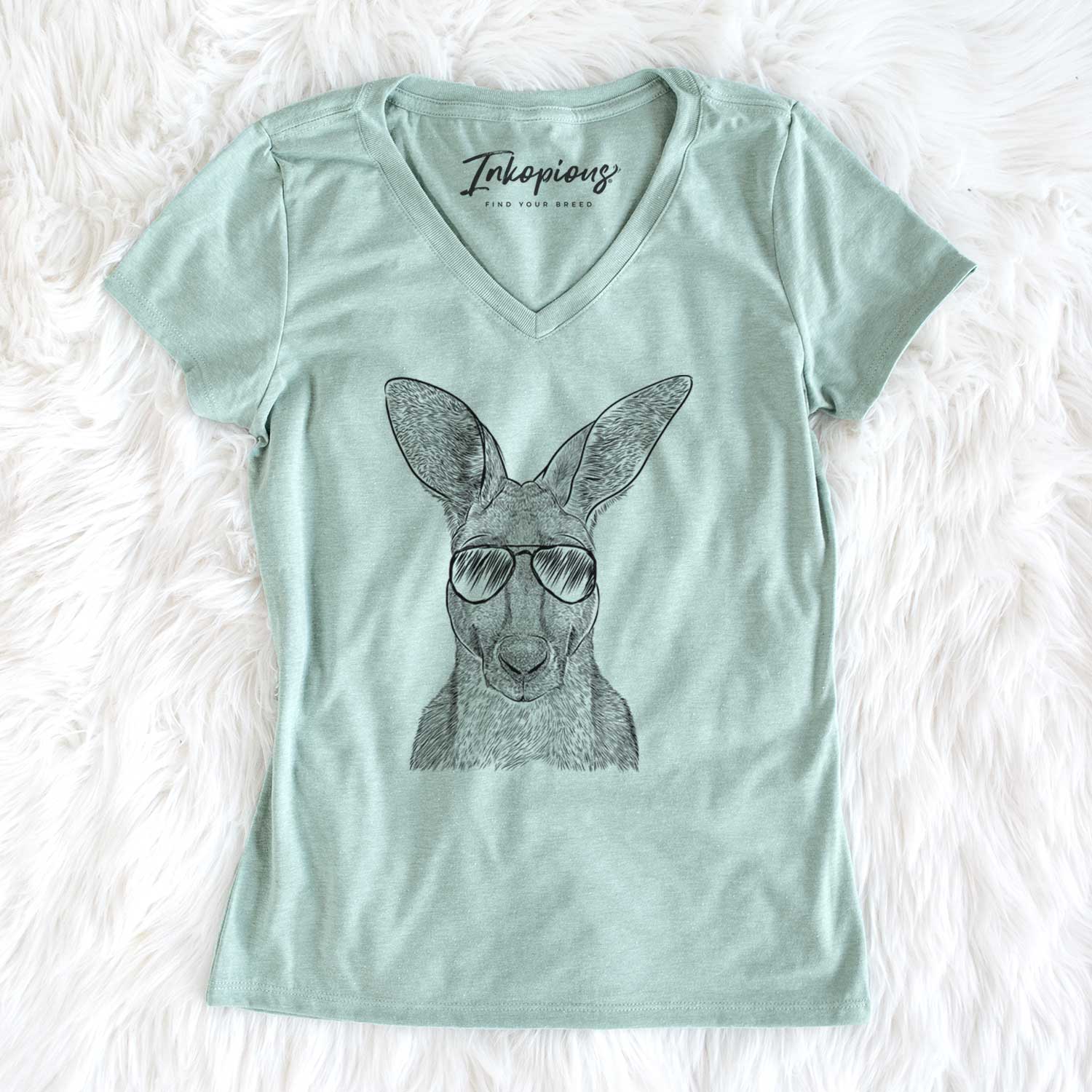 Aviator Roger the Red Kangaroo - Women's V-neck Shirt