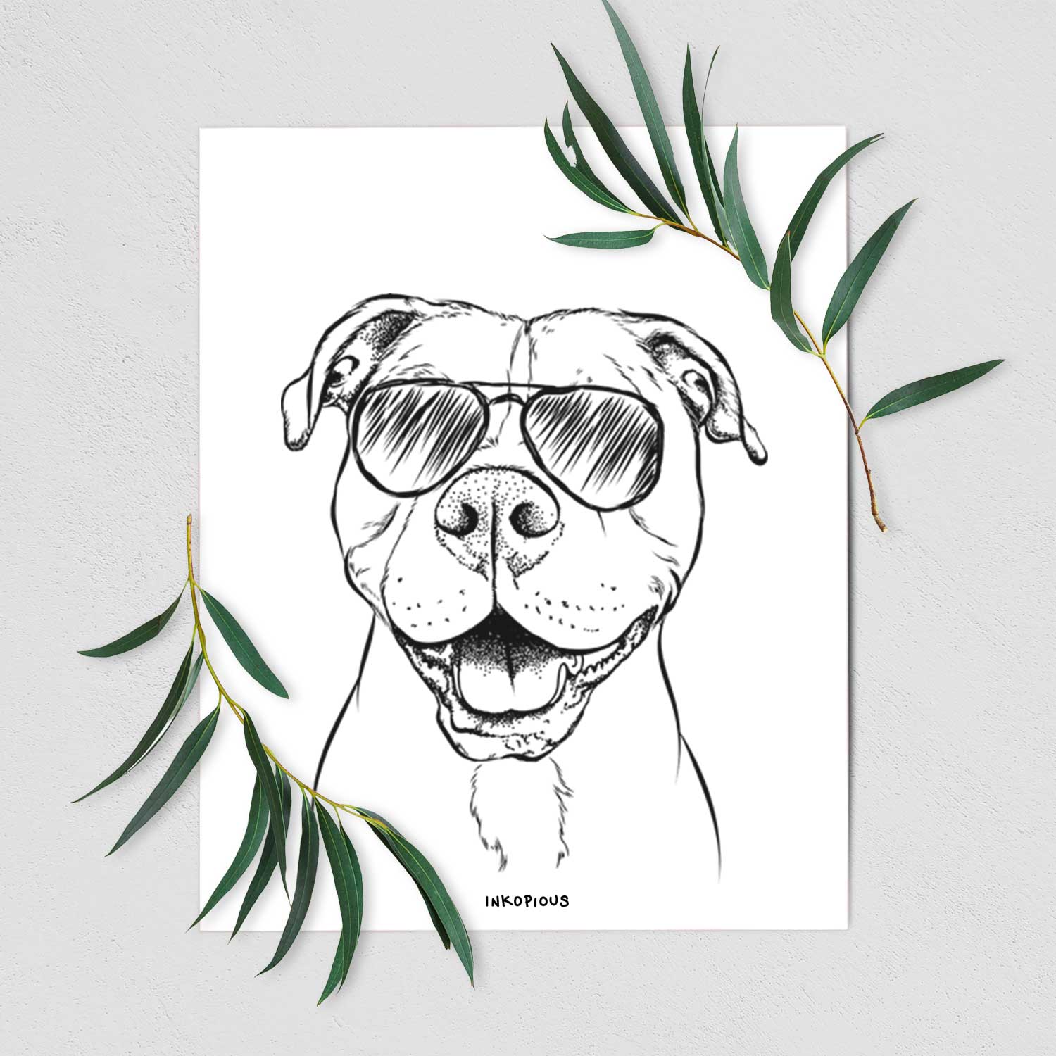 Roscoe the Pitbull Art Print