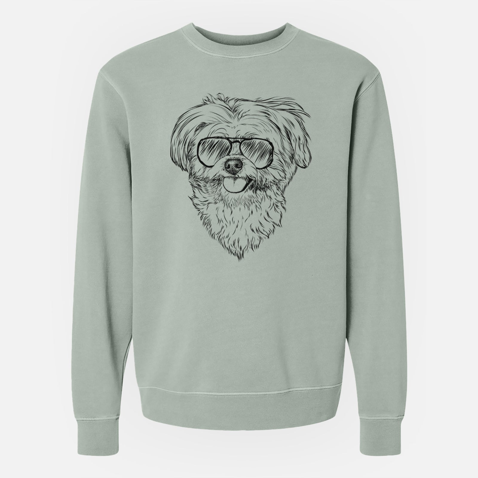 Aviator Rosie the Maltipoo - Unisex Pigment Dyed Crew Sweatshirt