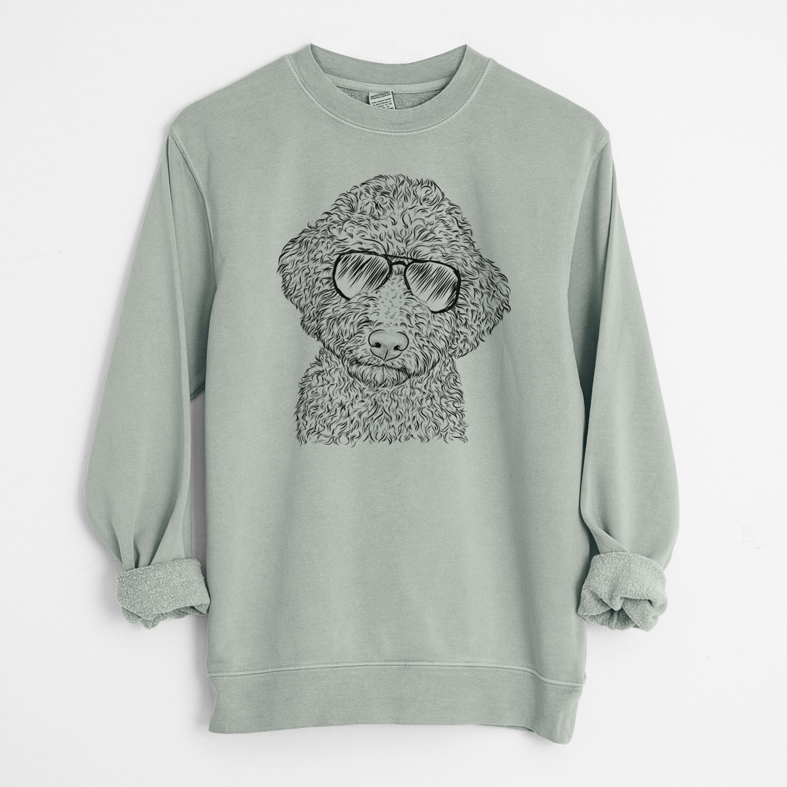 Aviator Ross the Lagotto Romagnolo - Unisex Pigment Dyed Crew Sweatshirt