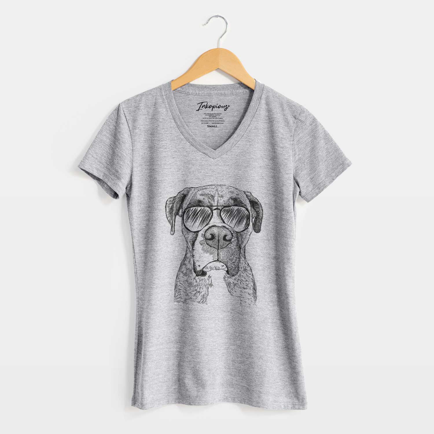 Aviator Rowdy Rex the Boxer - Women's V-neck Shirt