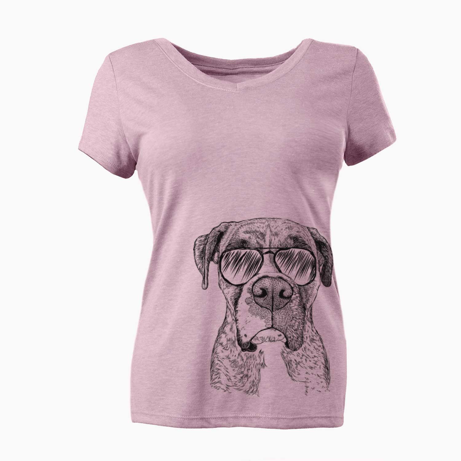 Aviator Rowdy Rex the Boxer - Women's V-neck Shirt