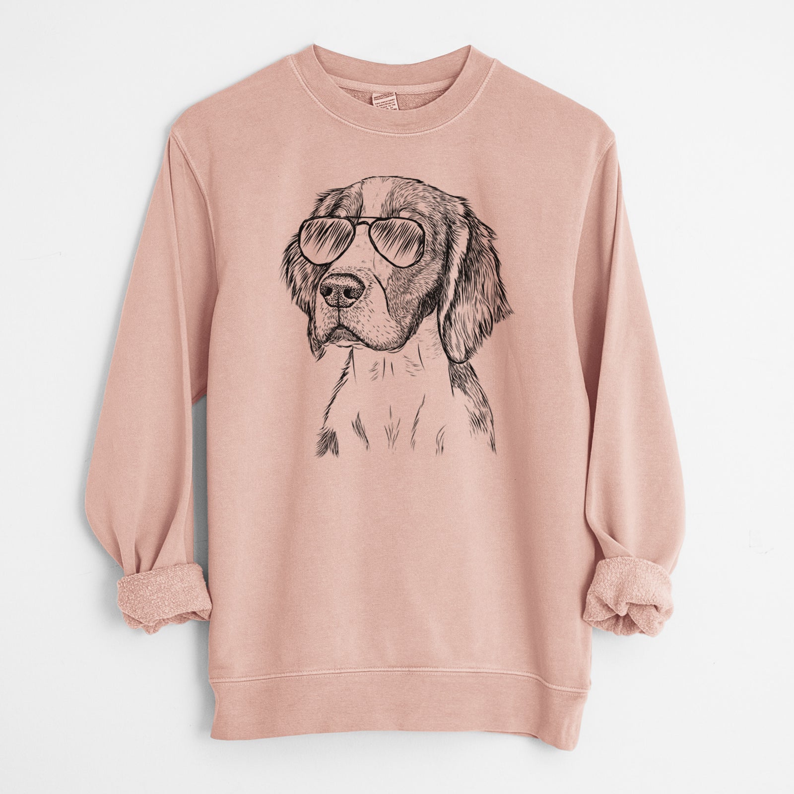 Aviator Roxy the Welsh Springer Spaniel - Unisex Pigment Dyed Crew Sweatshirt