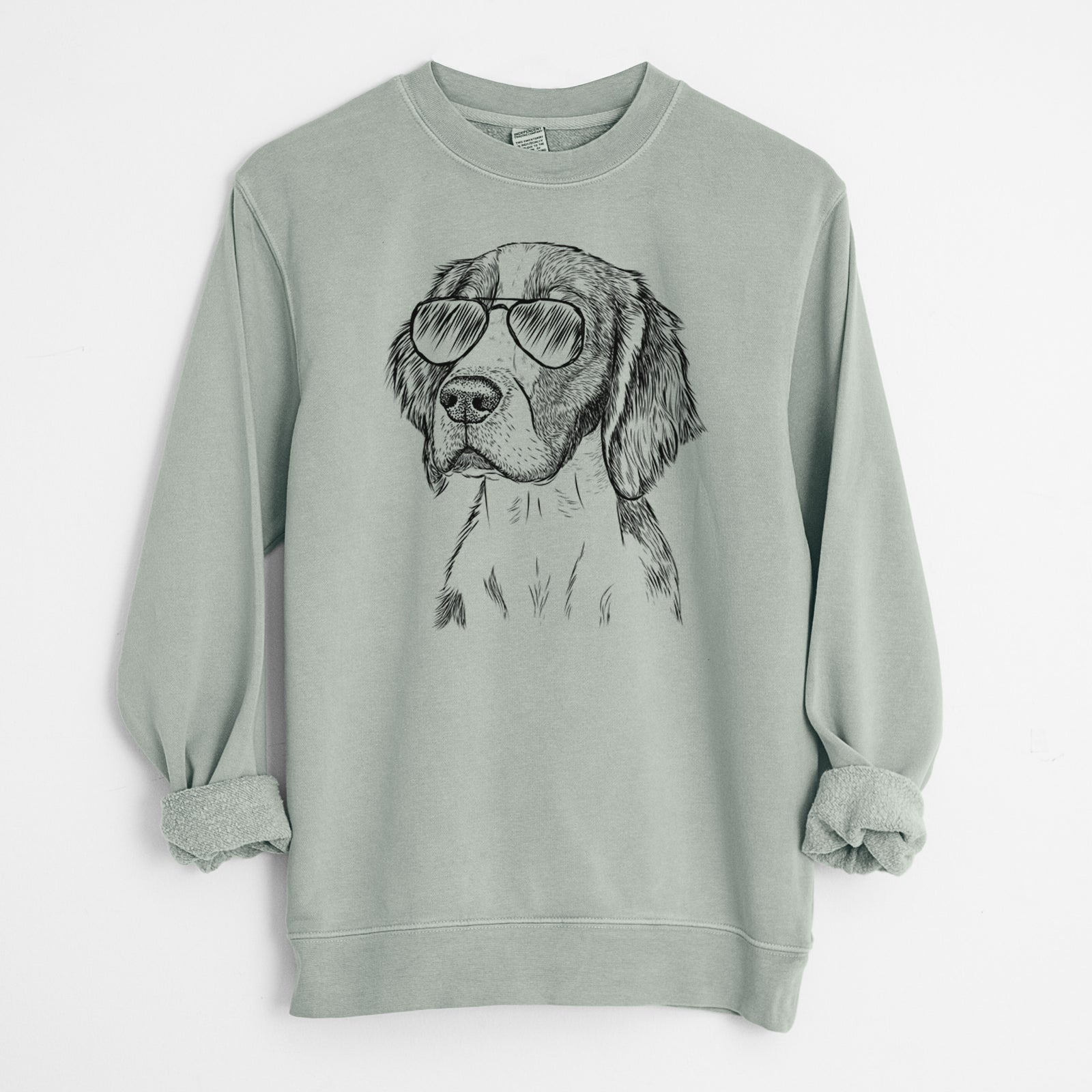 Aviator Roxy the Welsh Springer Spaniel - Unisex Pigment Dyed Crew Sweatshirt