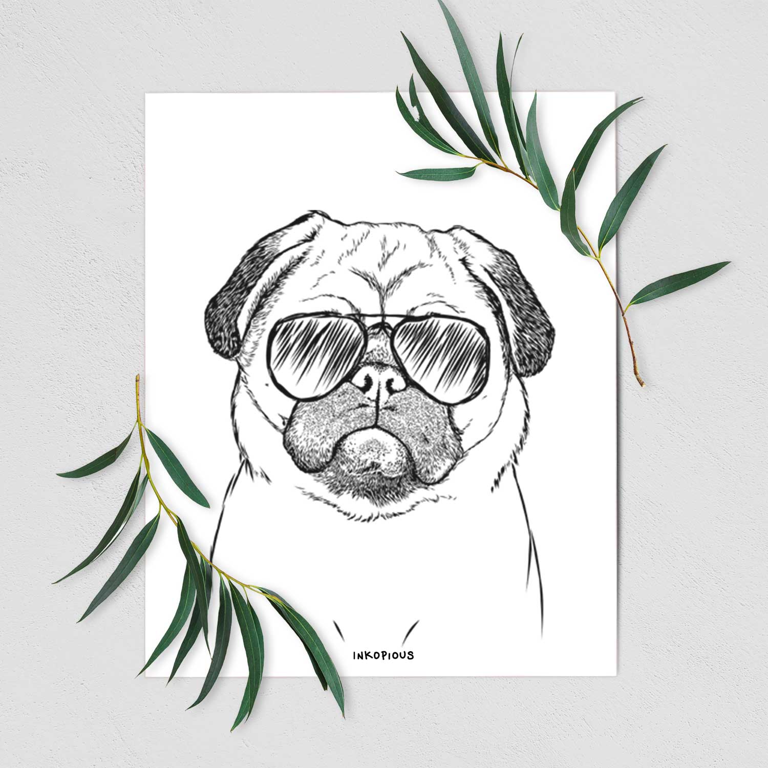 Ruby the Pug Art Print