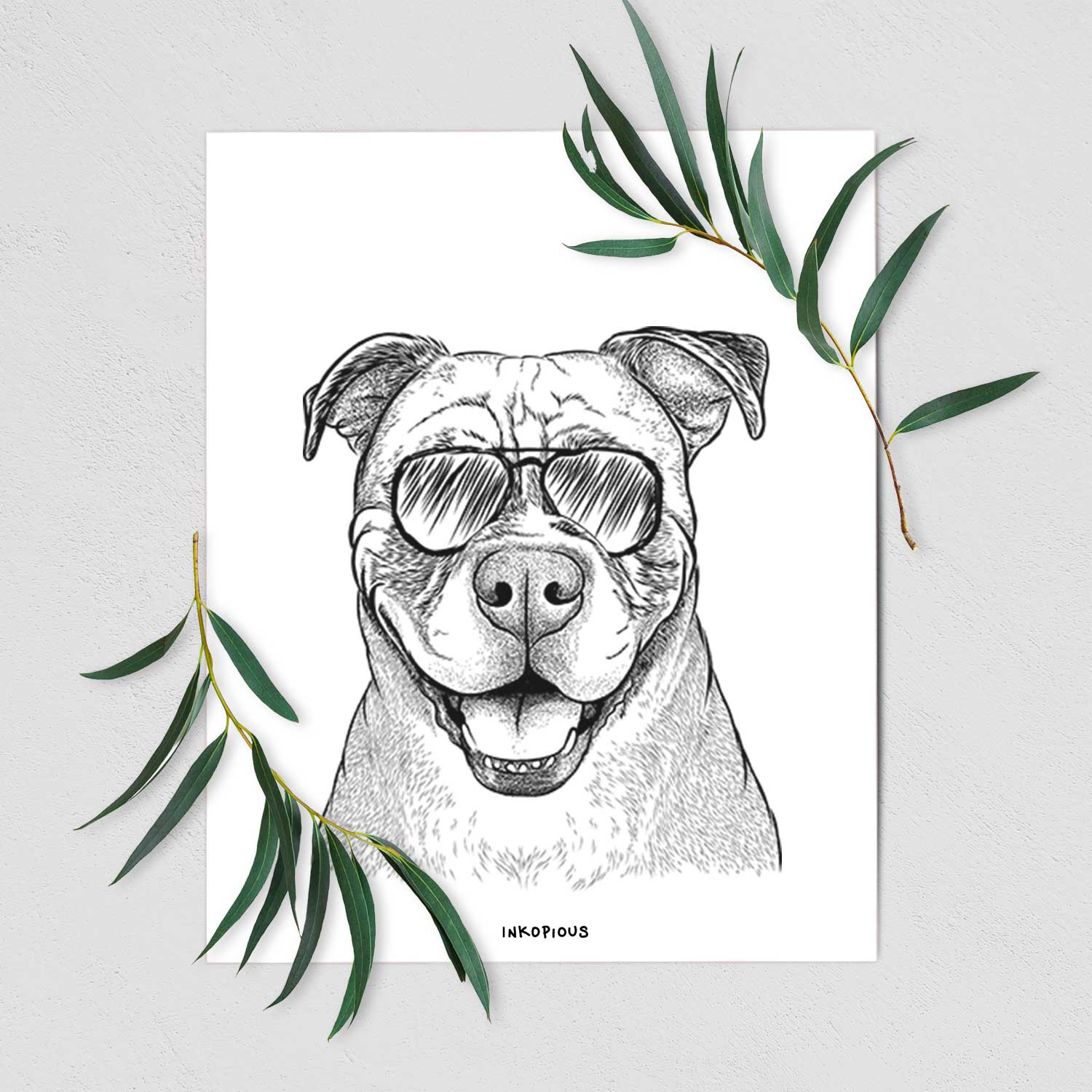 Rufus the American Bulldog Art Print