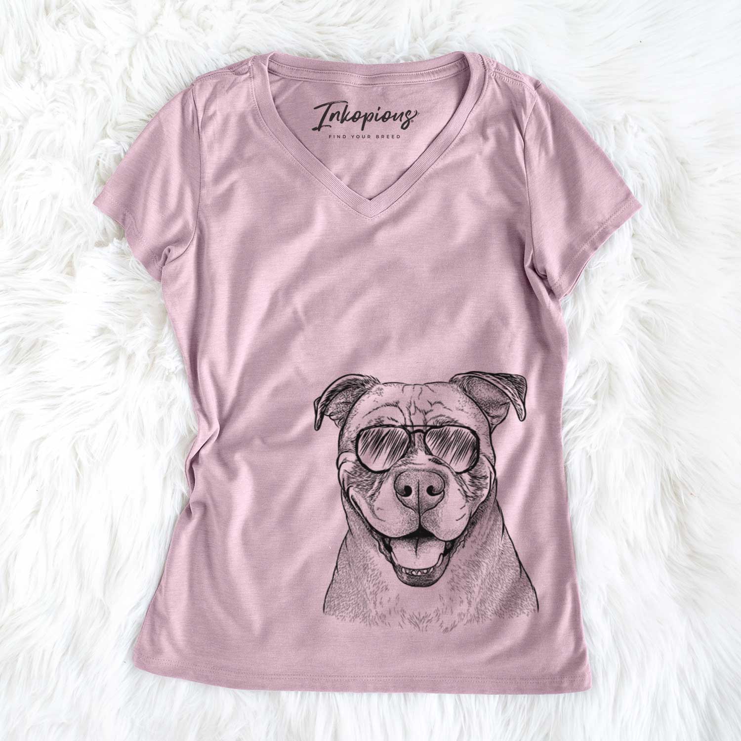 Rufus the American Bulldog - Women's V-neck Shirt