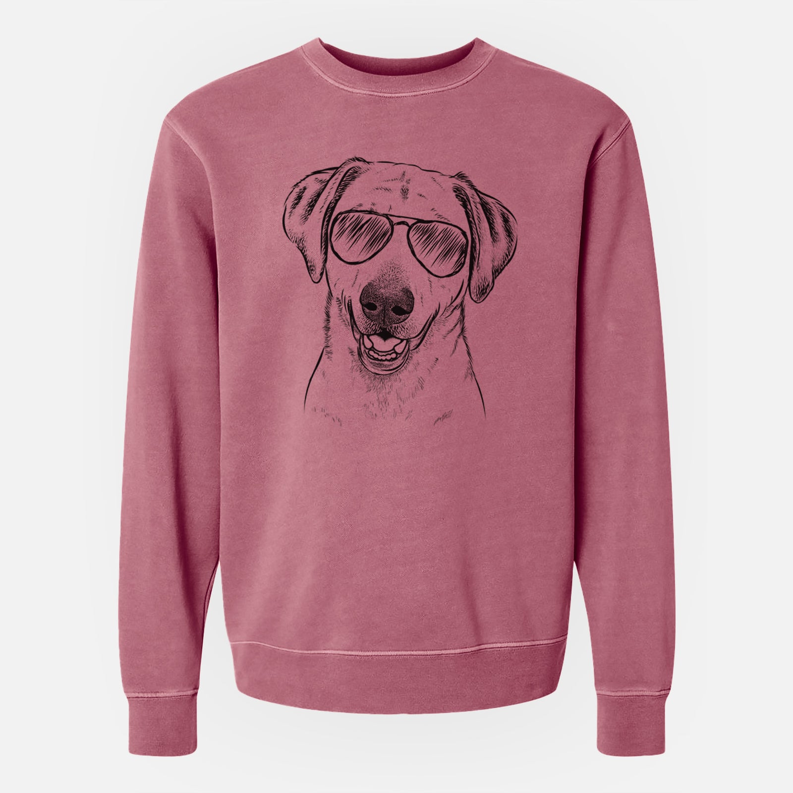 Aviator Rusty the Labrador Retriever - Unisex Pigment Dyed Crew Sweatshirt