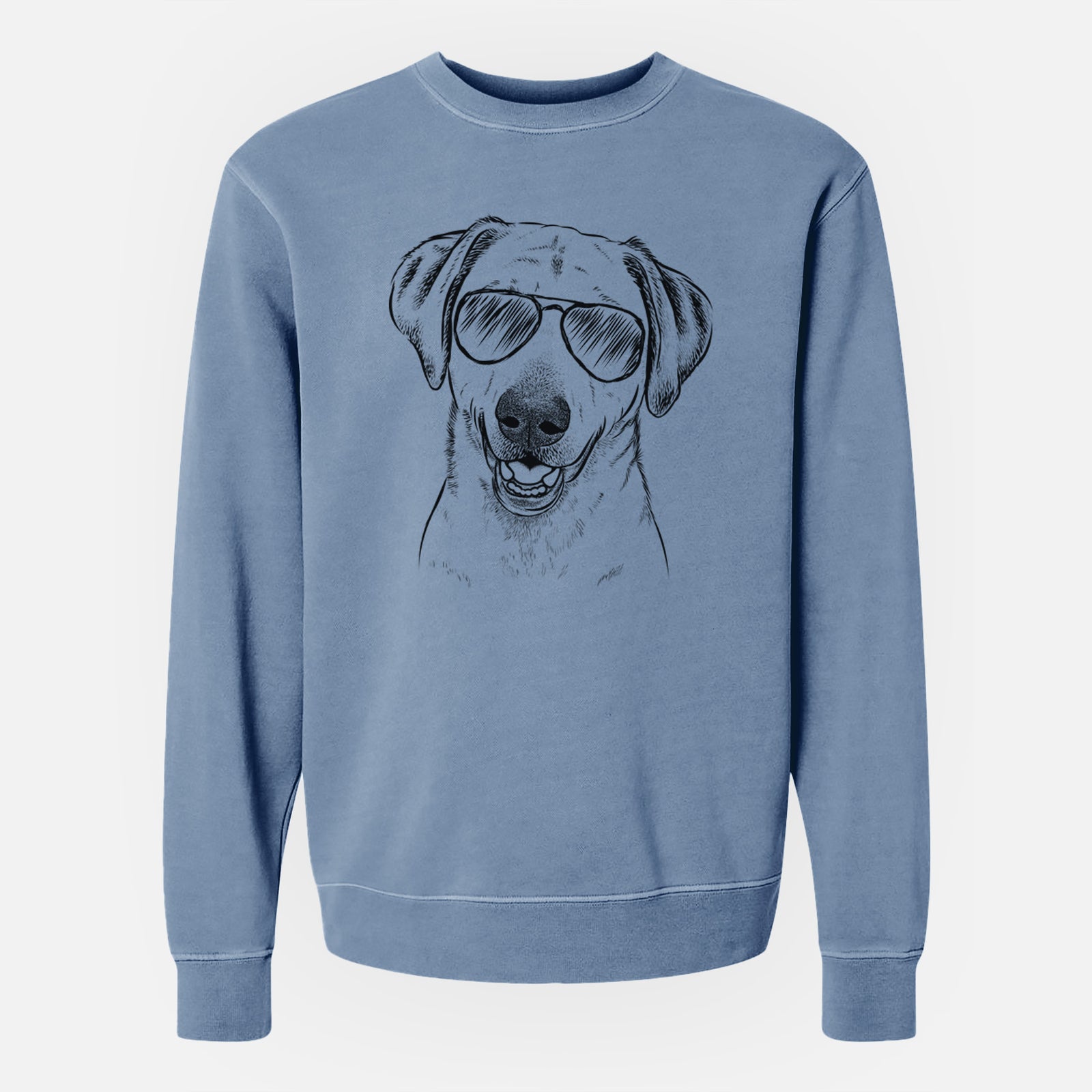 Aviator Rusty the Labrador Retriever - Unisex Pigment Dyed Crew Sweatshirt