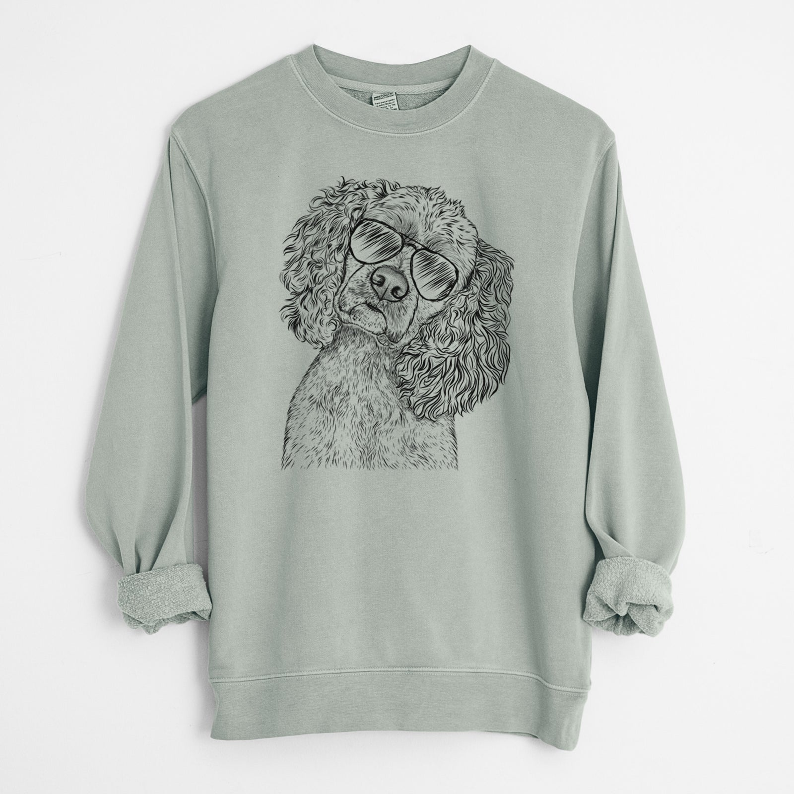 Aviator Sadie the Cocker Spaniel - Unisex Pigment Dyed Crew Sweatshirt
