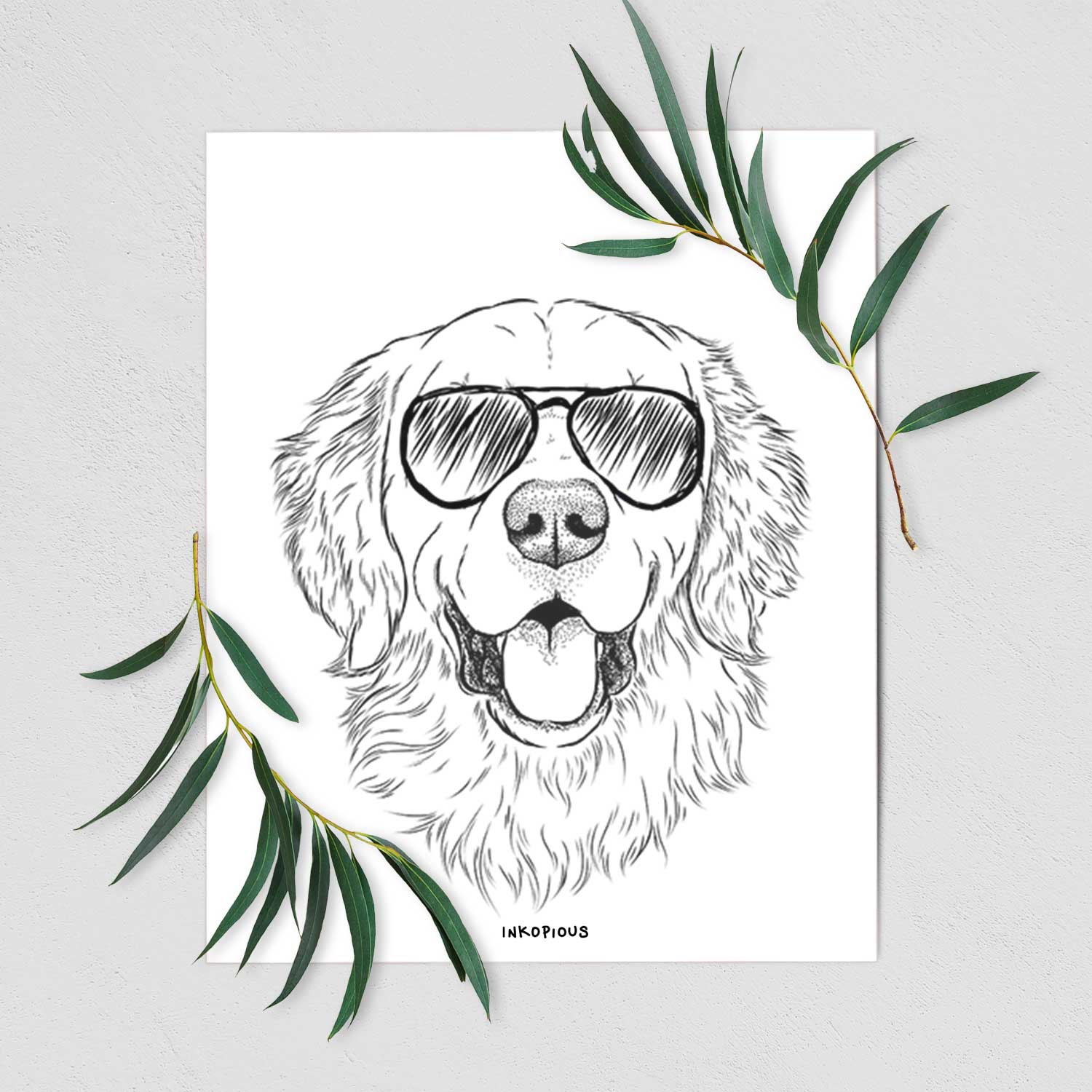 Sam the Golden Retriever Art Print