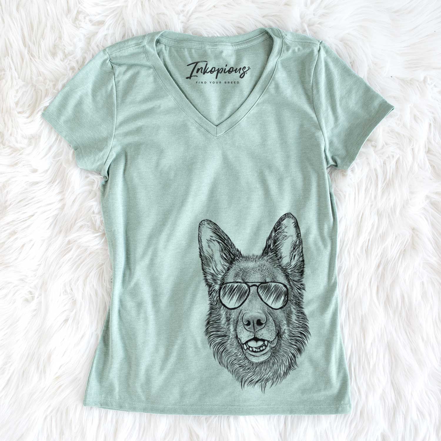 Sammie the German Shepherd - Women's V-neck Shirt