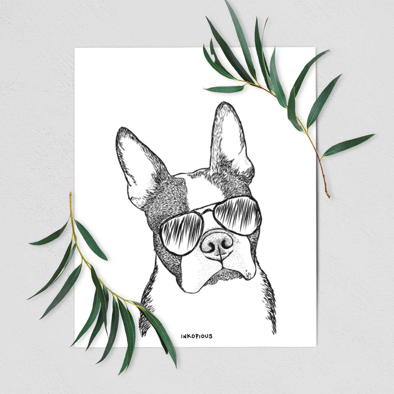Samuel the Boston Terrier Art Print