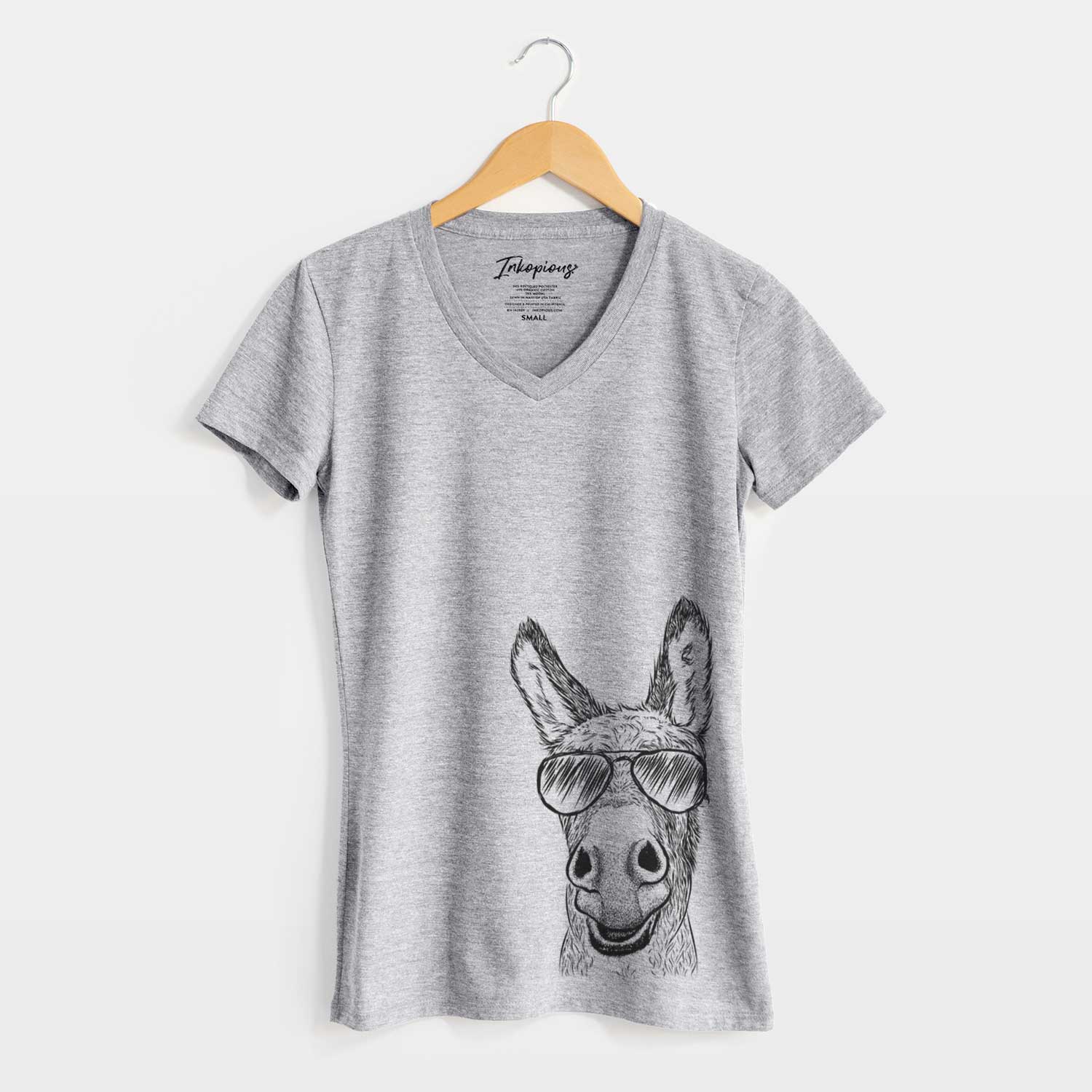 Aviator Samule the Donkey - Women's V-neck Shirt
