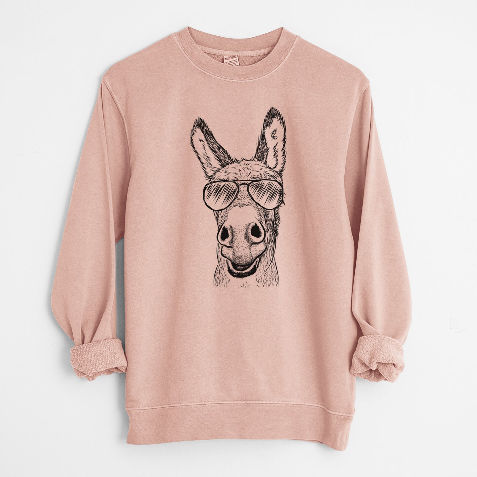 Aviator Samule the Donkey - Unisex Pigment Dyed Crew Sweatshirt