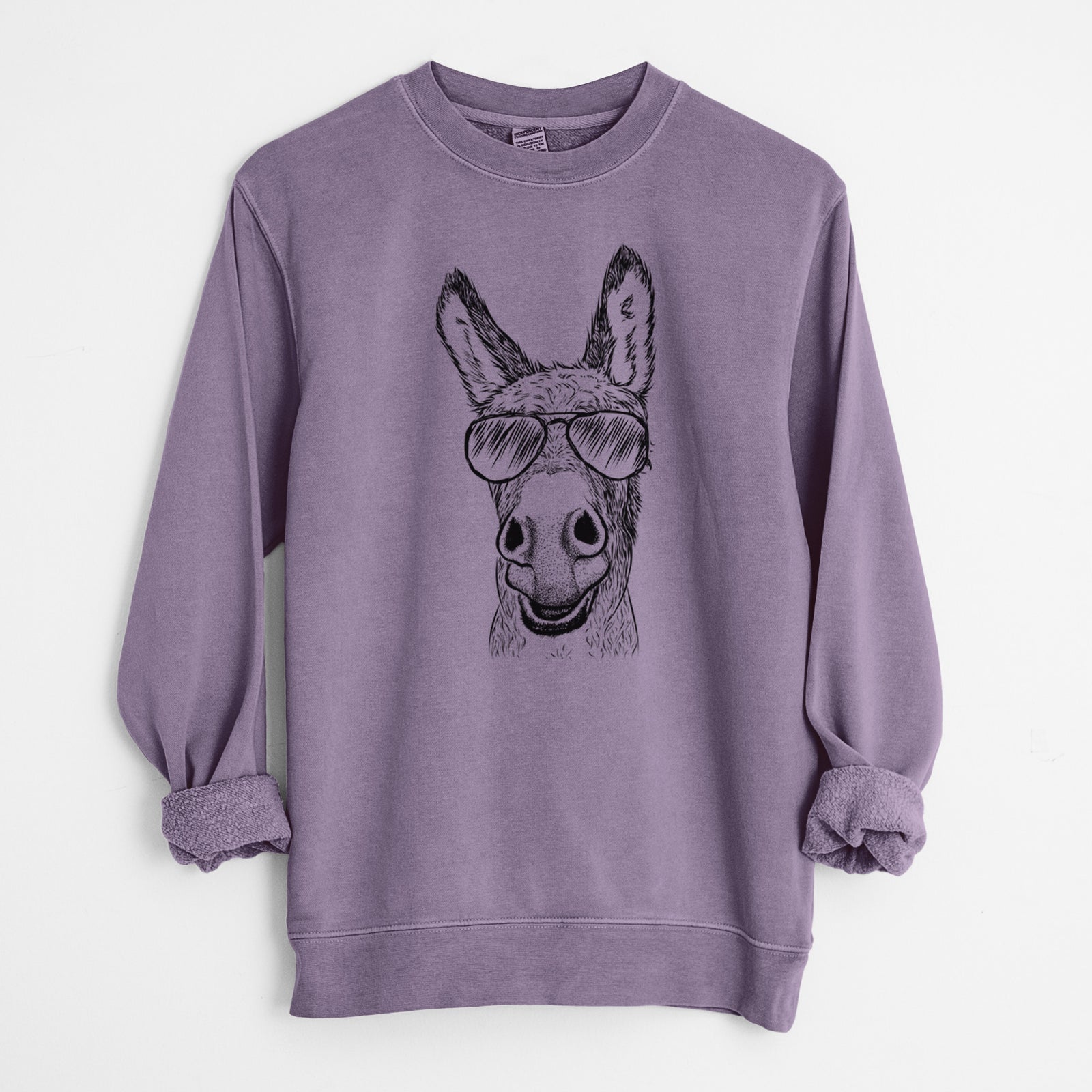 Aviator Samule the Donkey - Unisex Pigment Dyed Crew Sweatshirt