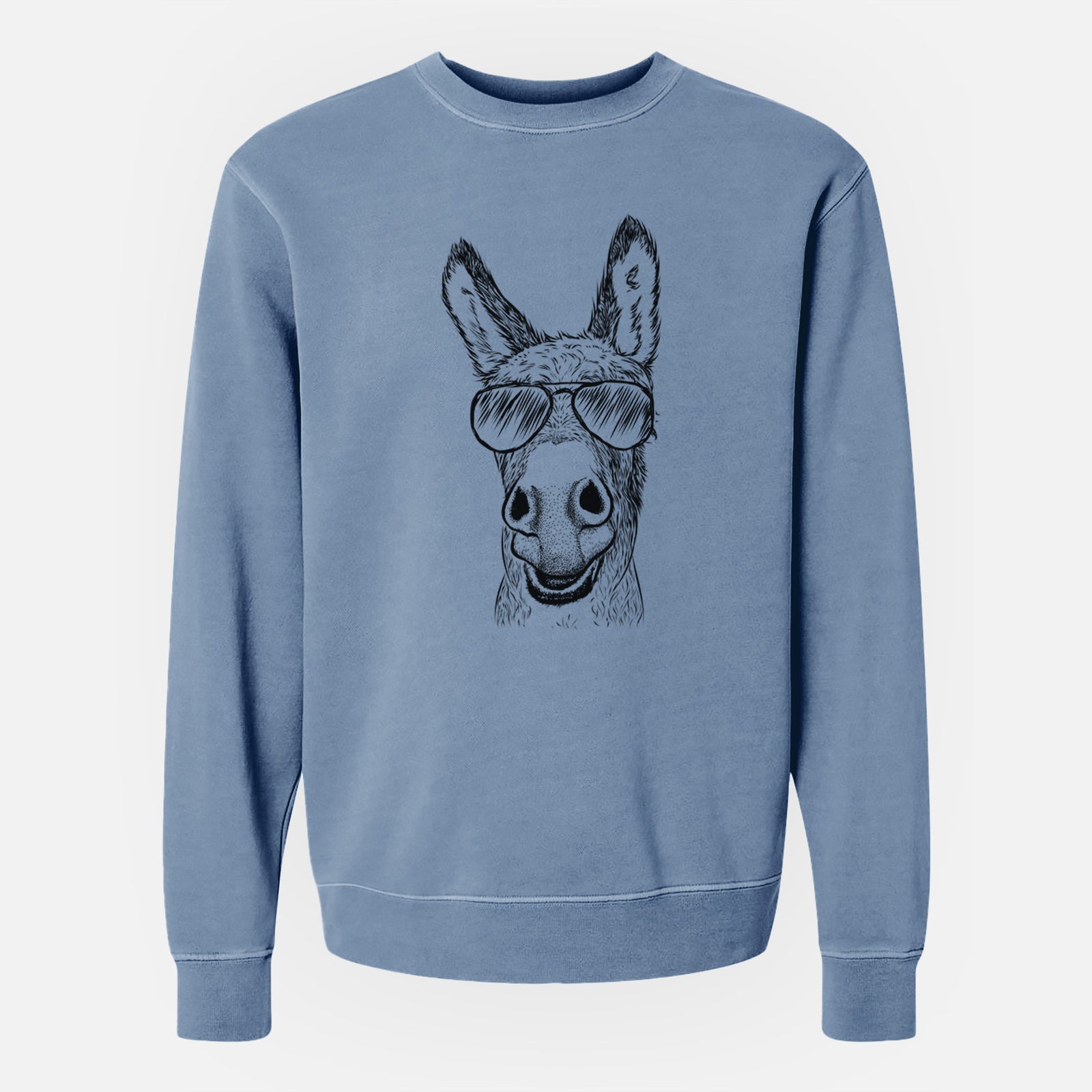 Aviator Samule the Donkey - Unisex Pigment Dyed Crew Sweatshirt