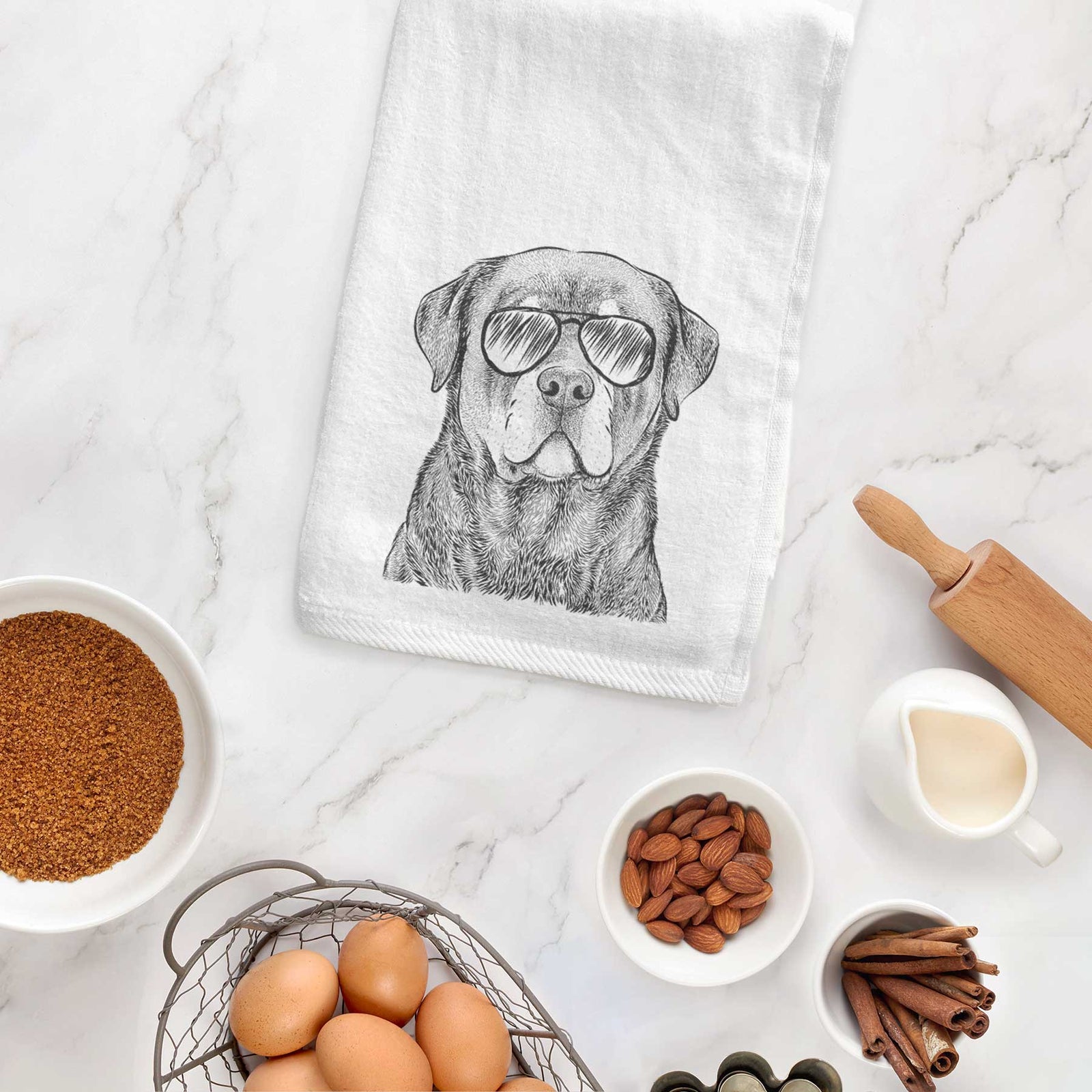 Sarge the Rottweiler Decorative Hand Towel