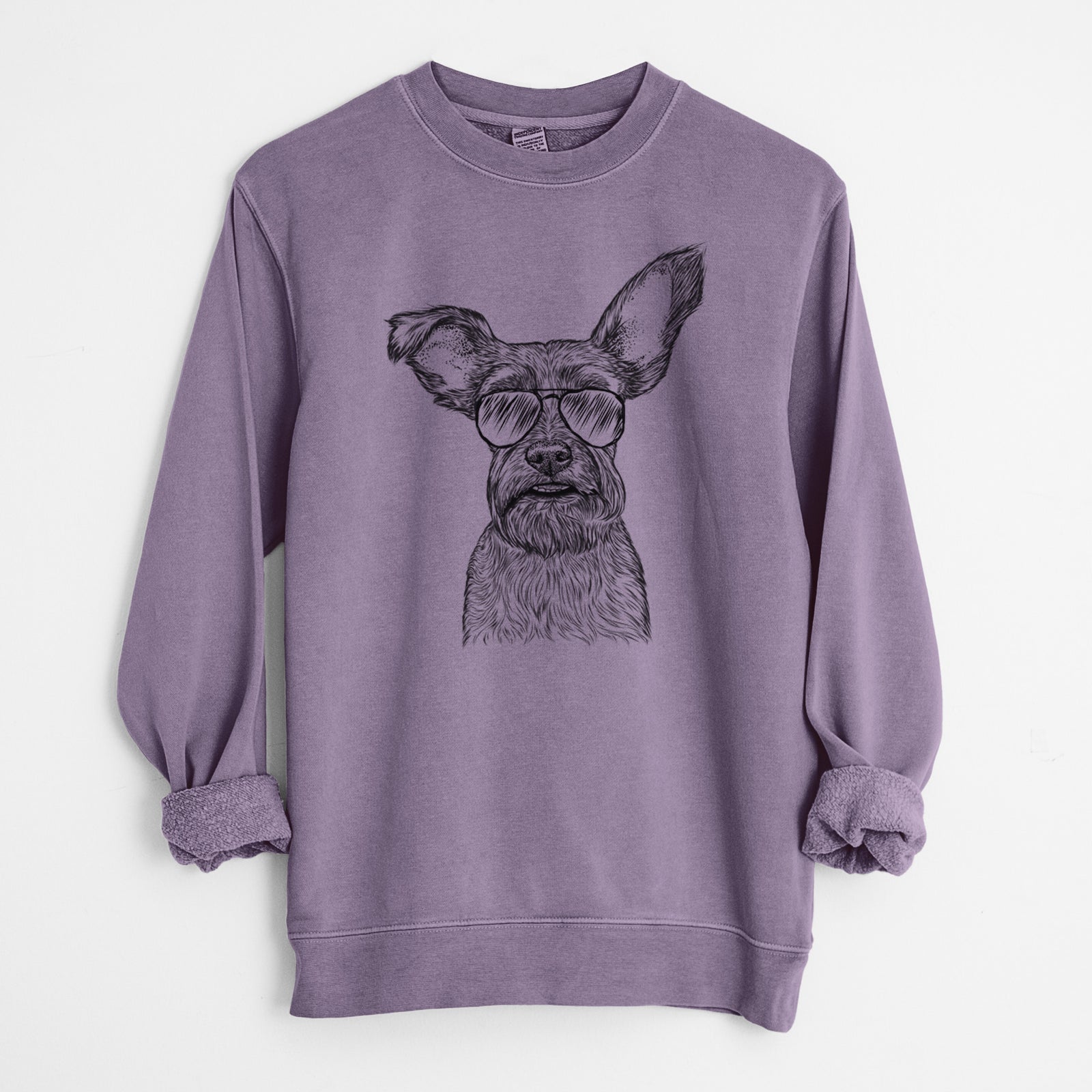 Aviator Sawyer the Snorkie - Unisex Pigment Dyed Crew Sweatshirt
