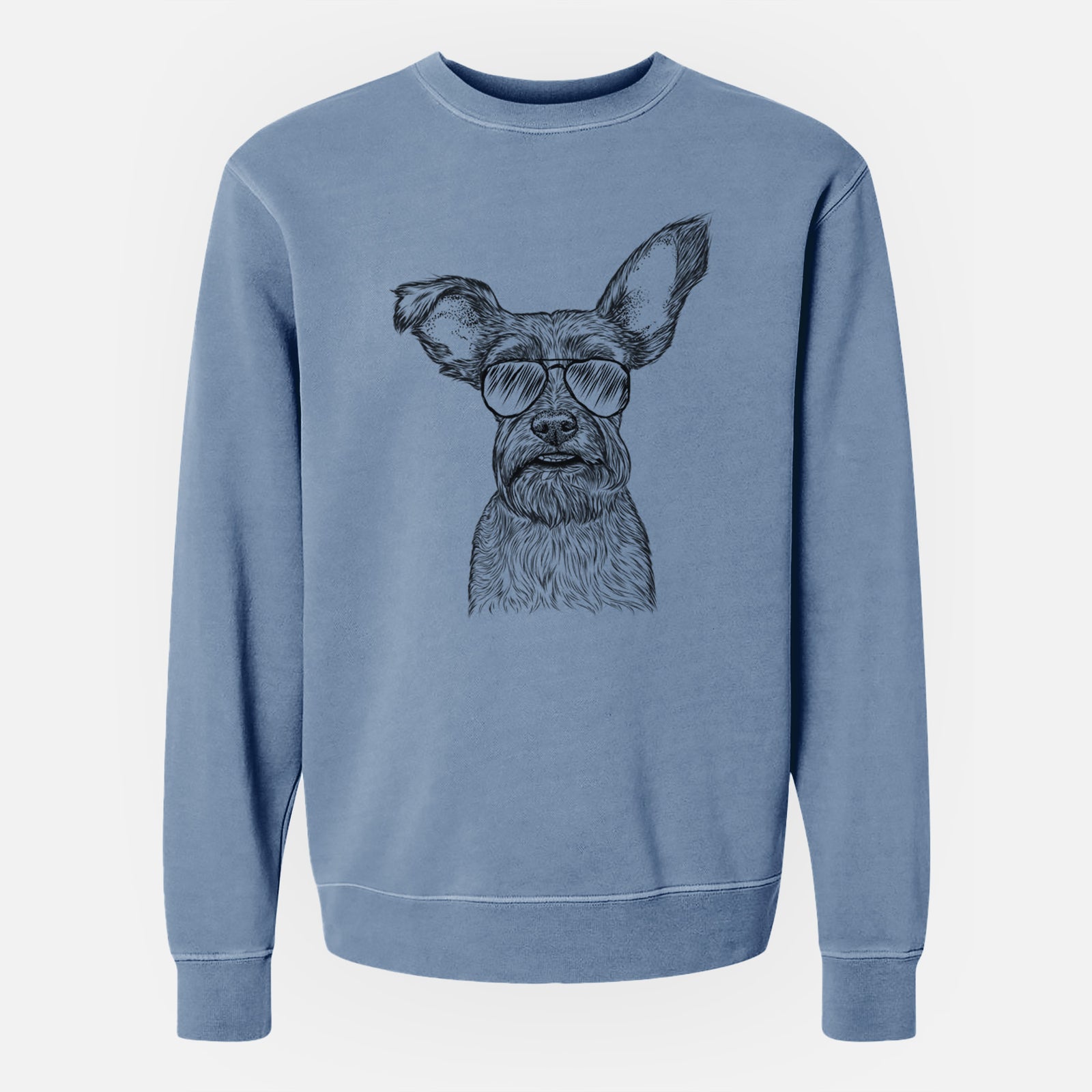 Aviator Sawyer the Snorkie - Unisex Pigment Dyed Crew Sweatshirt