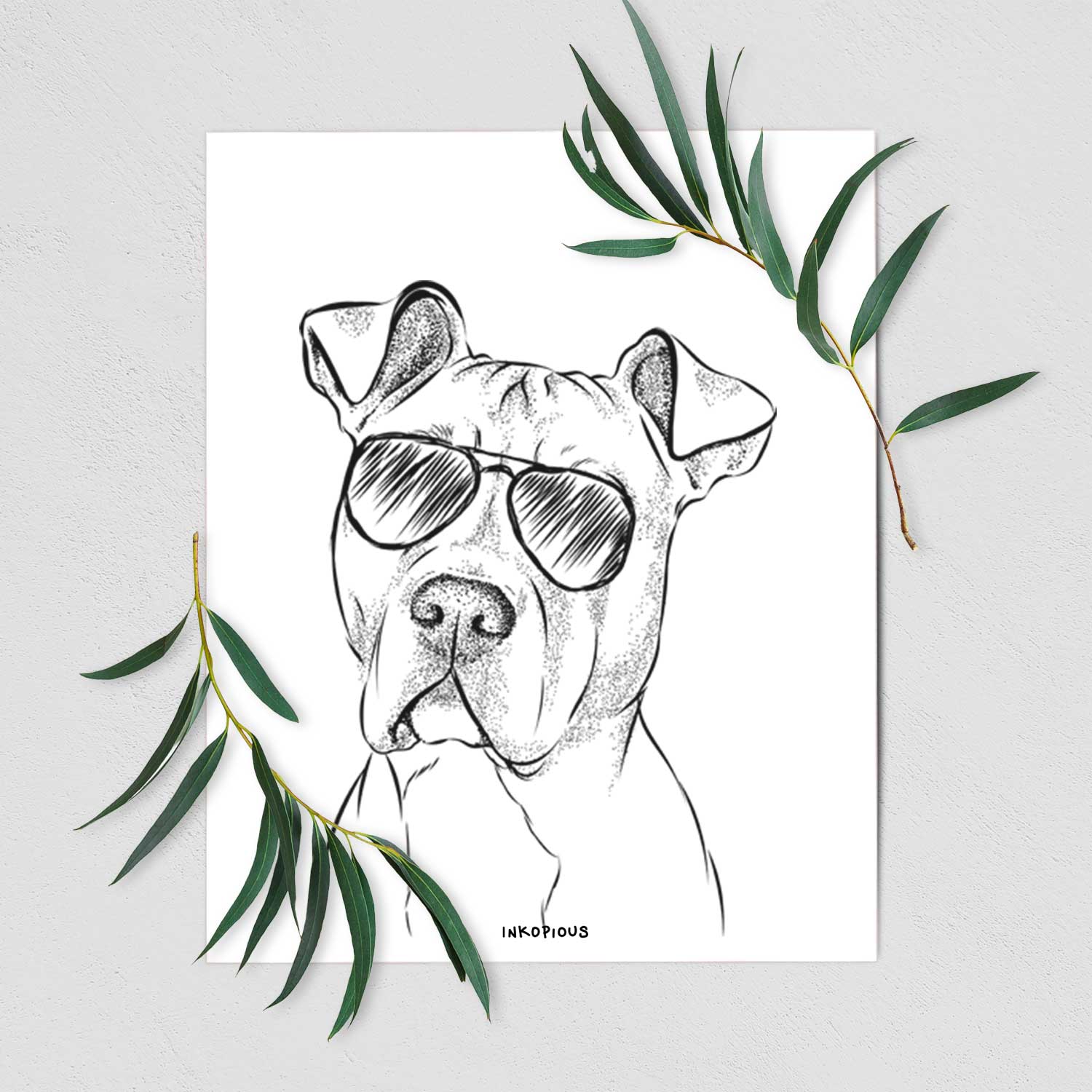 Scraps the American Staffordshire Mix Art Print