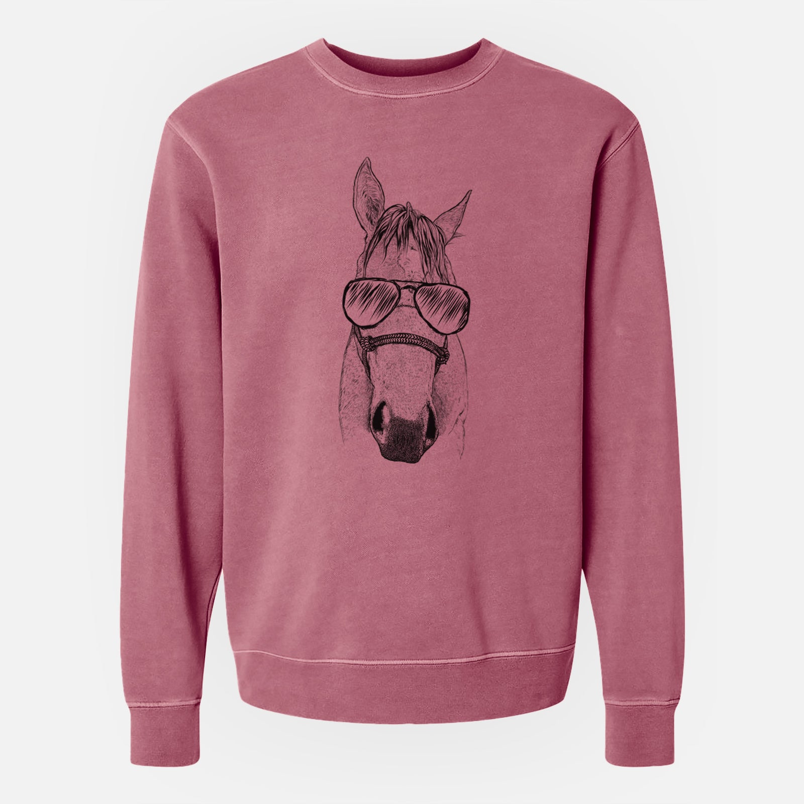 Aviator SeaBee the Quarter Horse - Unisex Pigment Dyed Crew Sweatshirt
