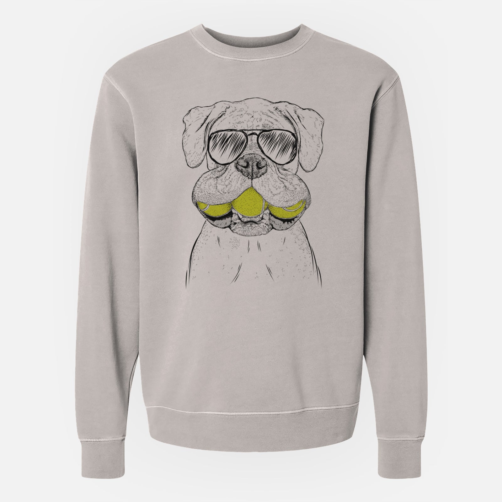 Aviator Seamus the Boxer - Unisex Pigment Dyed Crew Sweatshirt