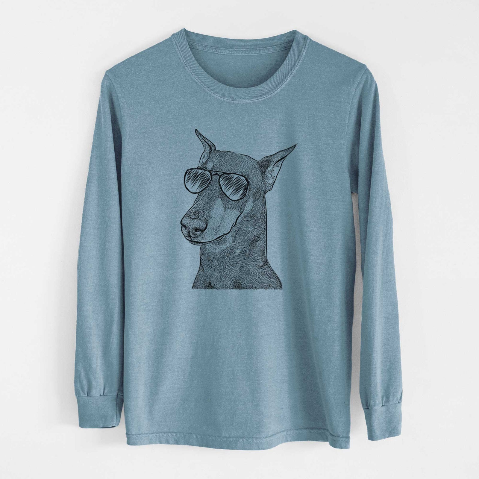 Aviators Shelby the Doberman Pinscher - Heavyweight 100% Cotton Long Sleeve