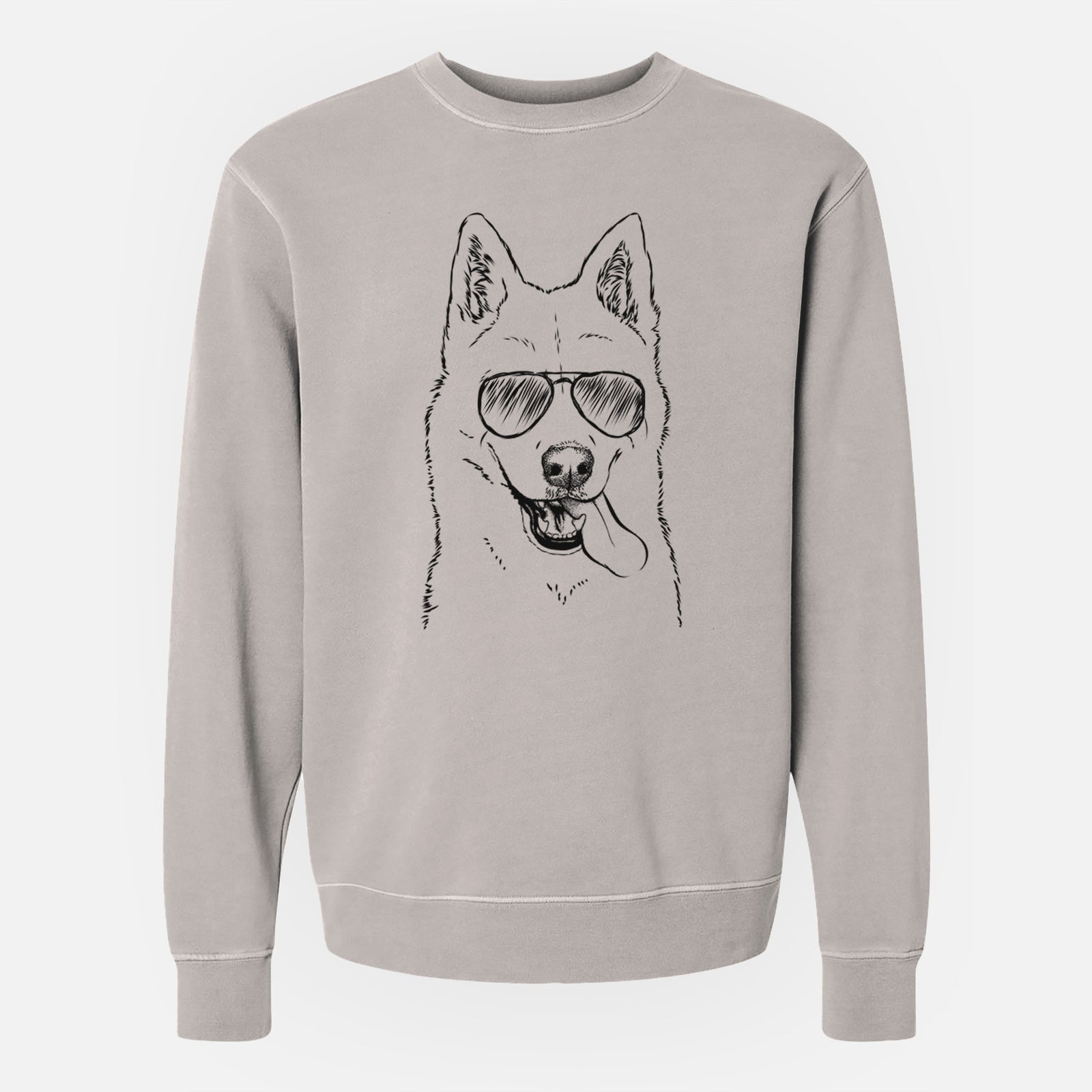 Aviator Sinatra the Siberian Husky - Unisex Pigment Dyed Crew Sweatshirt