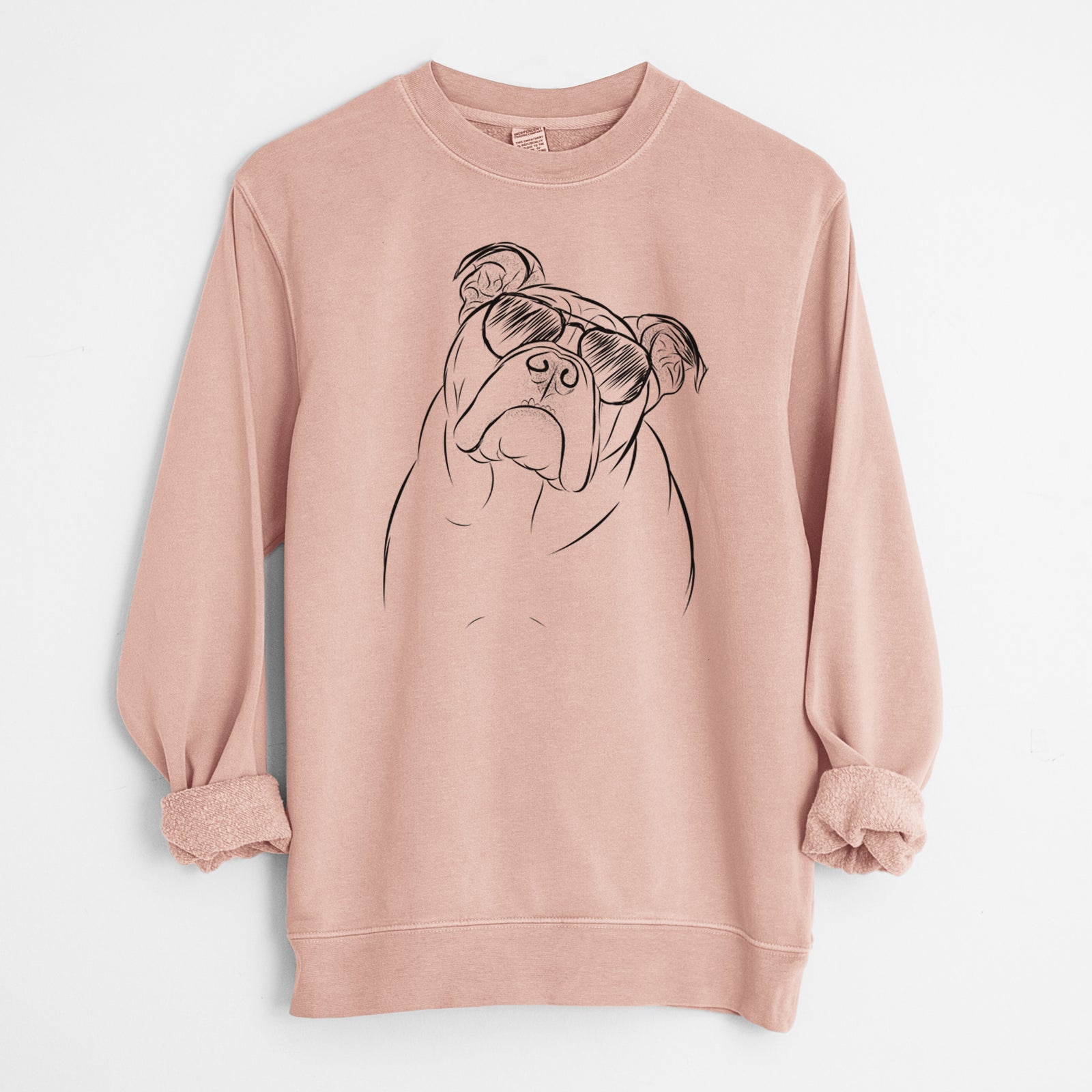 Aviator Sir Louis the English Bulldog - Unisex Pigment Dyed Crew Sweatshirt