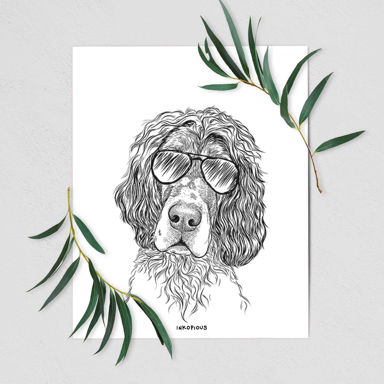 Sir Rexford the Blue Belton English Setter Art Print