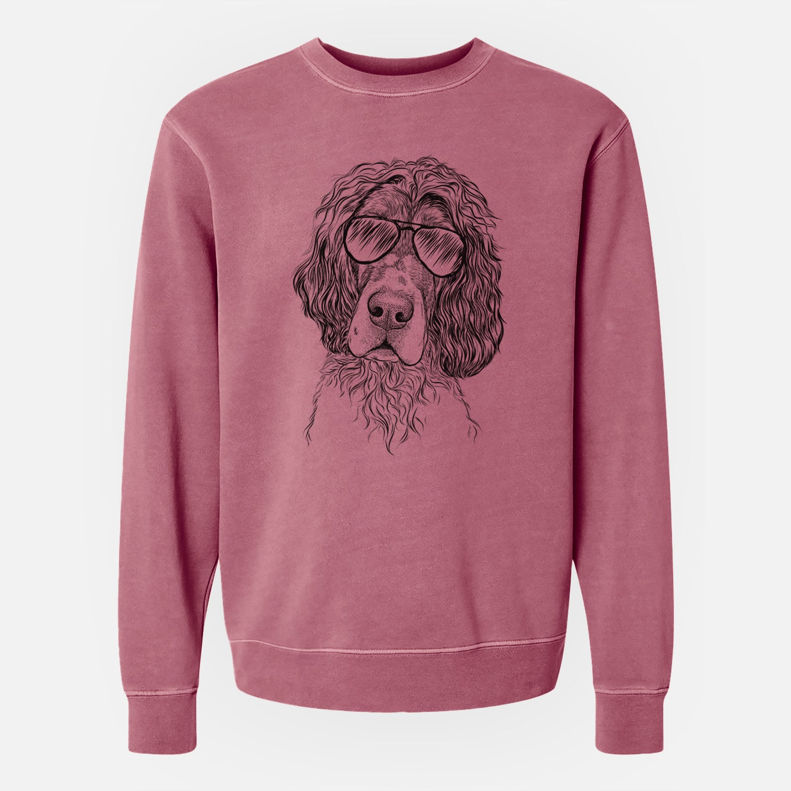 Aviator Sir Rexford the Blue Belton English Setter - Unisex Pigment Dyed Crew Sweatshirt