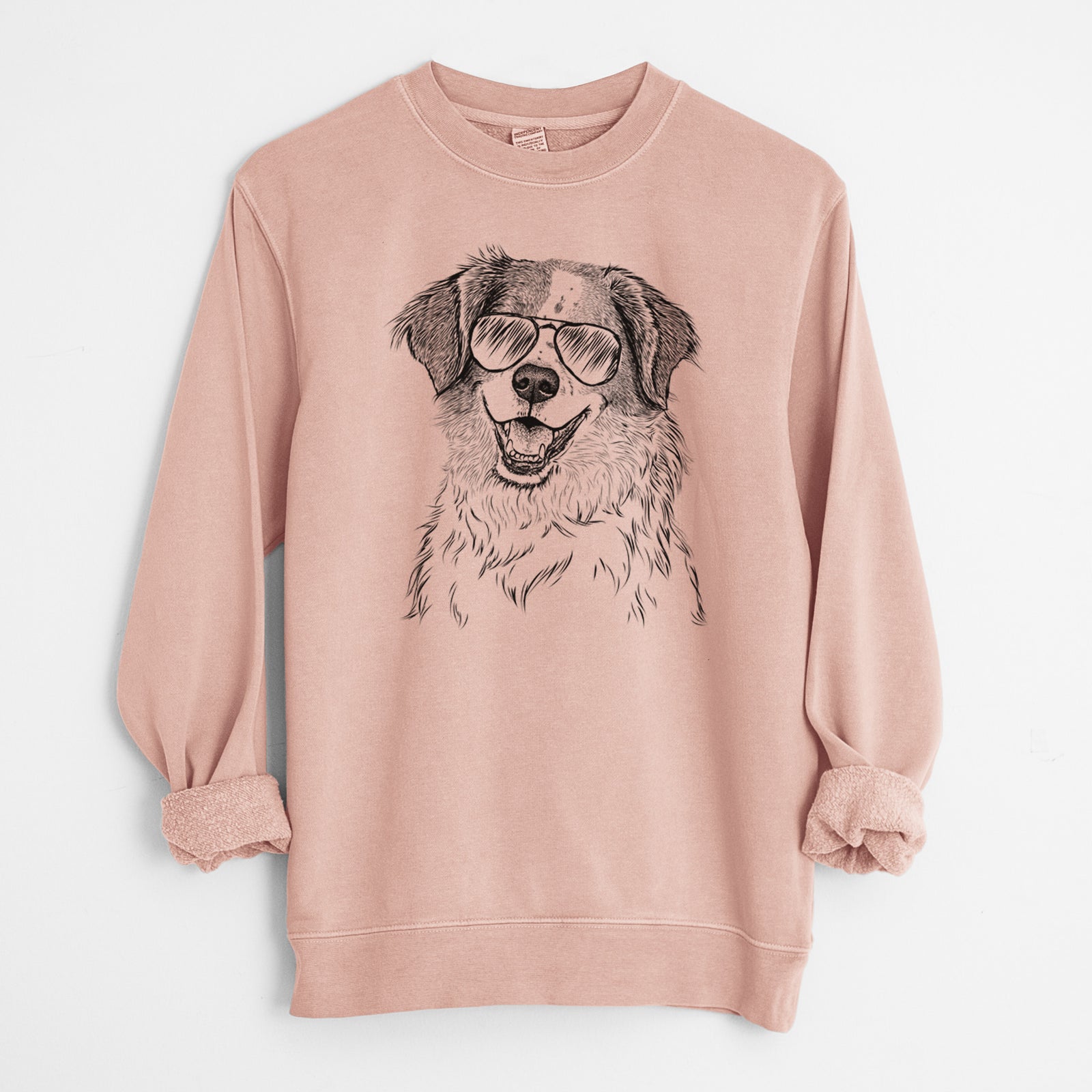 Aviator Sophie the Brittany Beagle Mix - Unisex Pigment Dyed Crew Sweatshirt