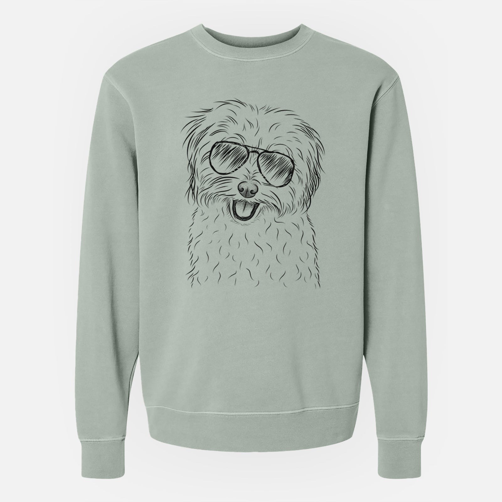 Aviator Sophie Quinn the Havanese - Unisex Pigment Dyed Crew Sweatshirt