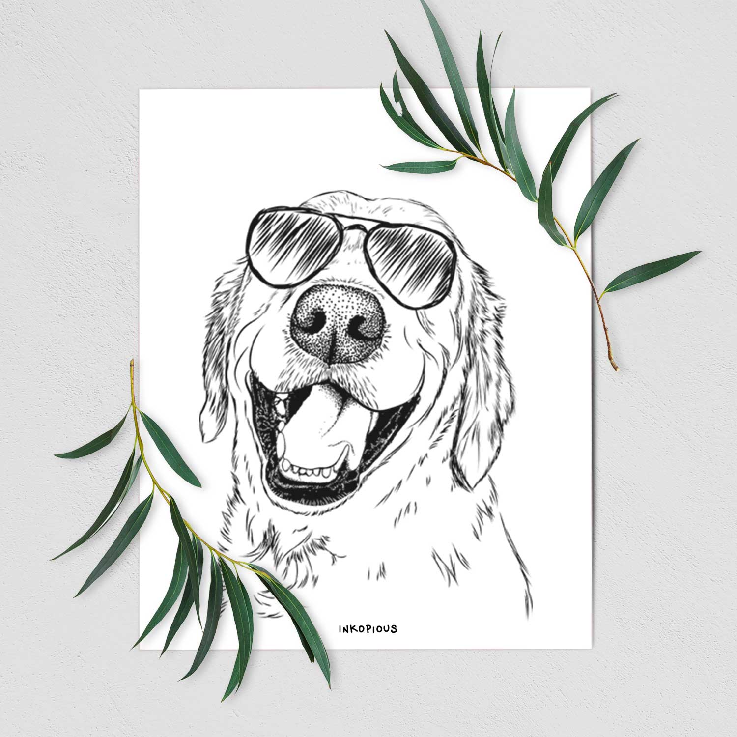 Spanky the Golden Retriever Art Print