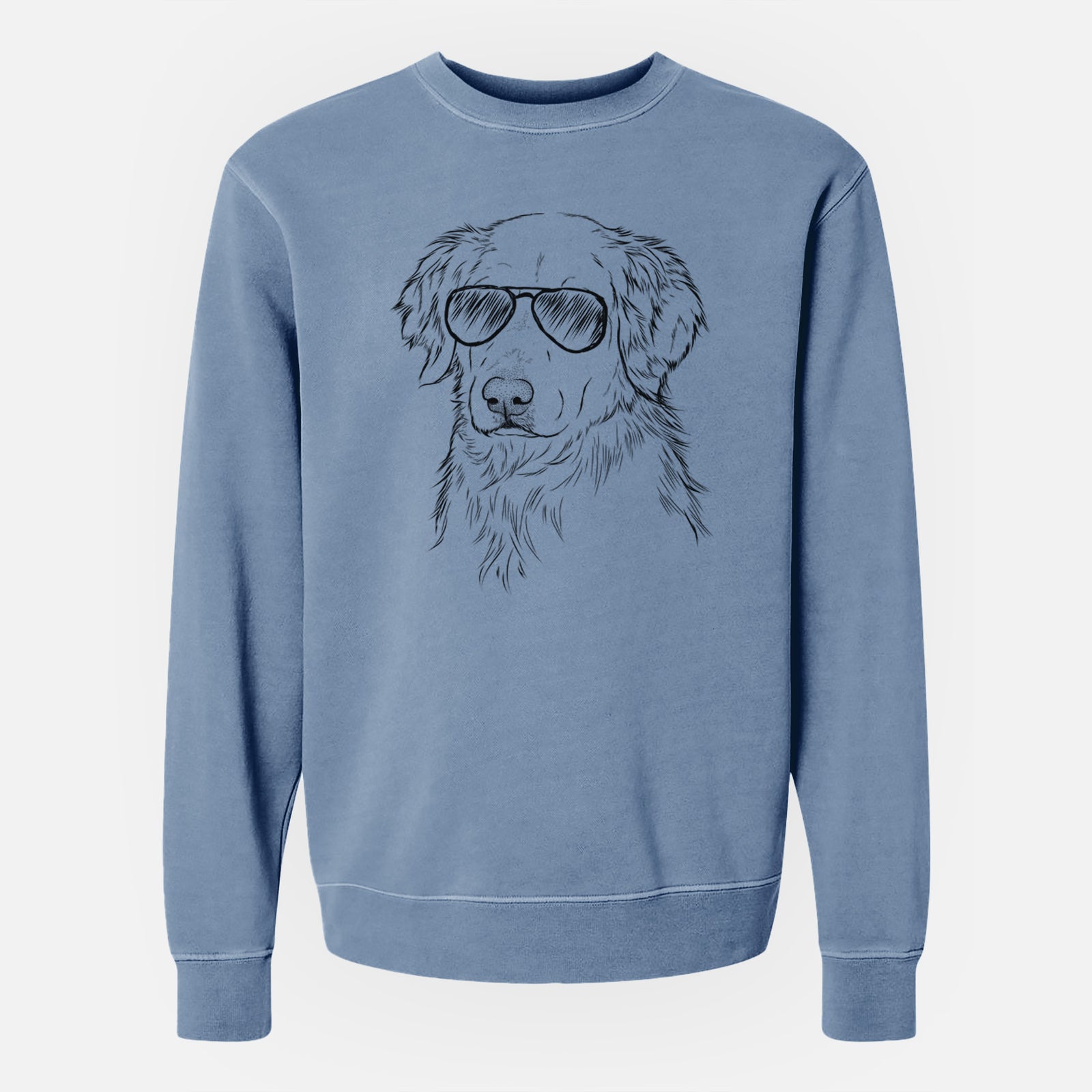 Aviator Spencer the Golden Retriever - Unisex Pigment Dyed Crew Sweatshirt