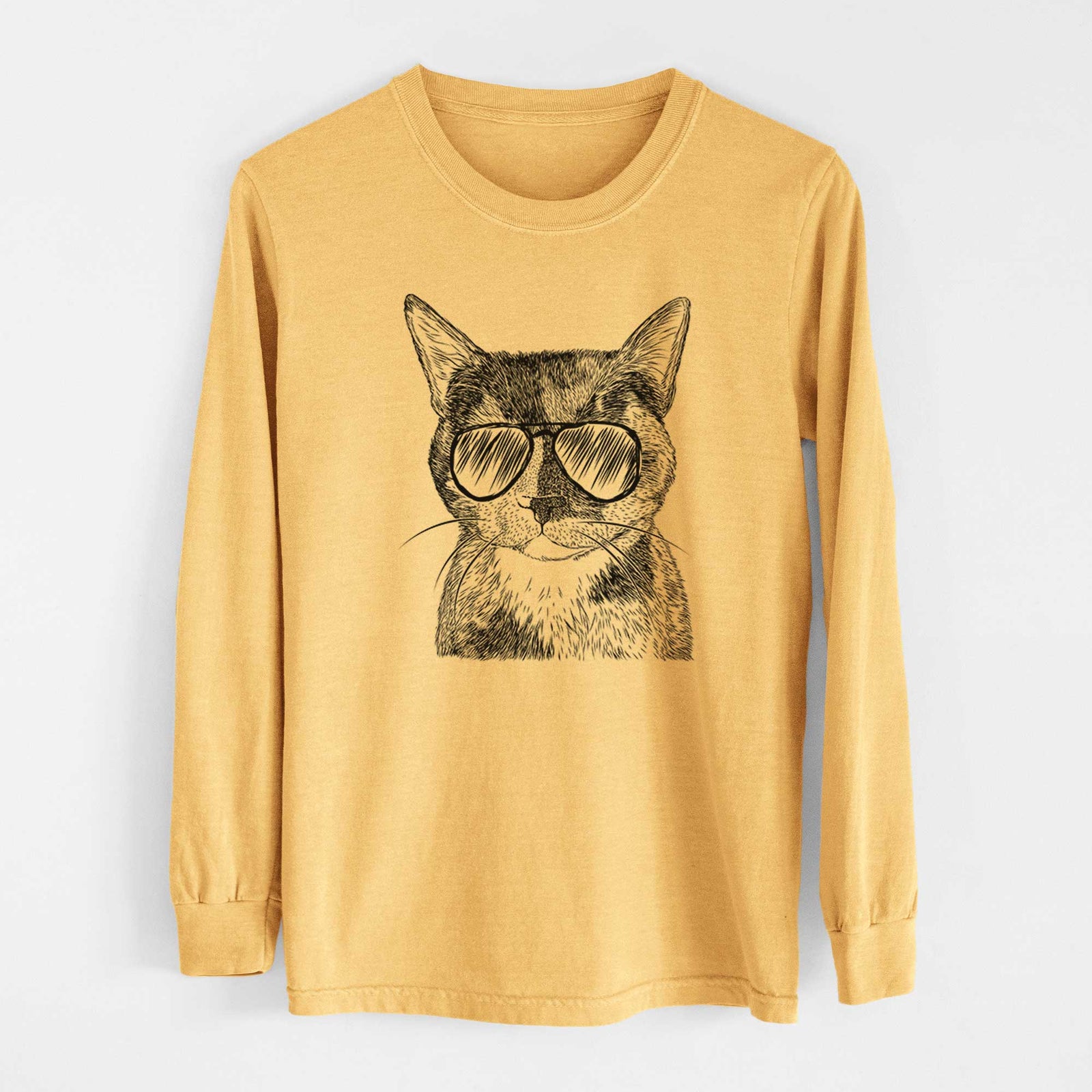 Aviators Spooky Kitty the Tortoiseshell Cat - Heavyweight 100% Cotton Long Sleeve