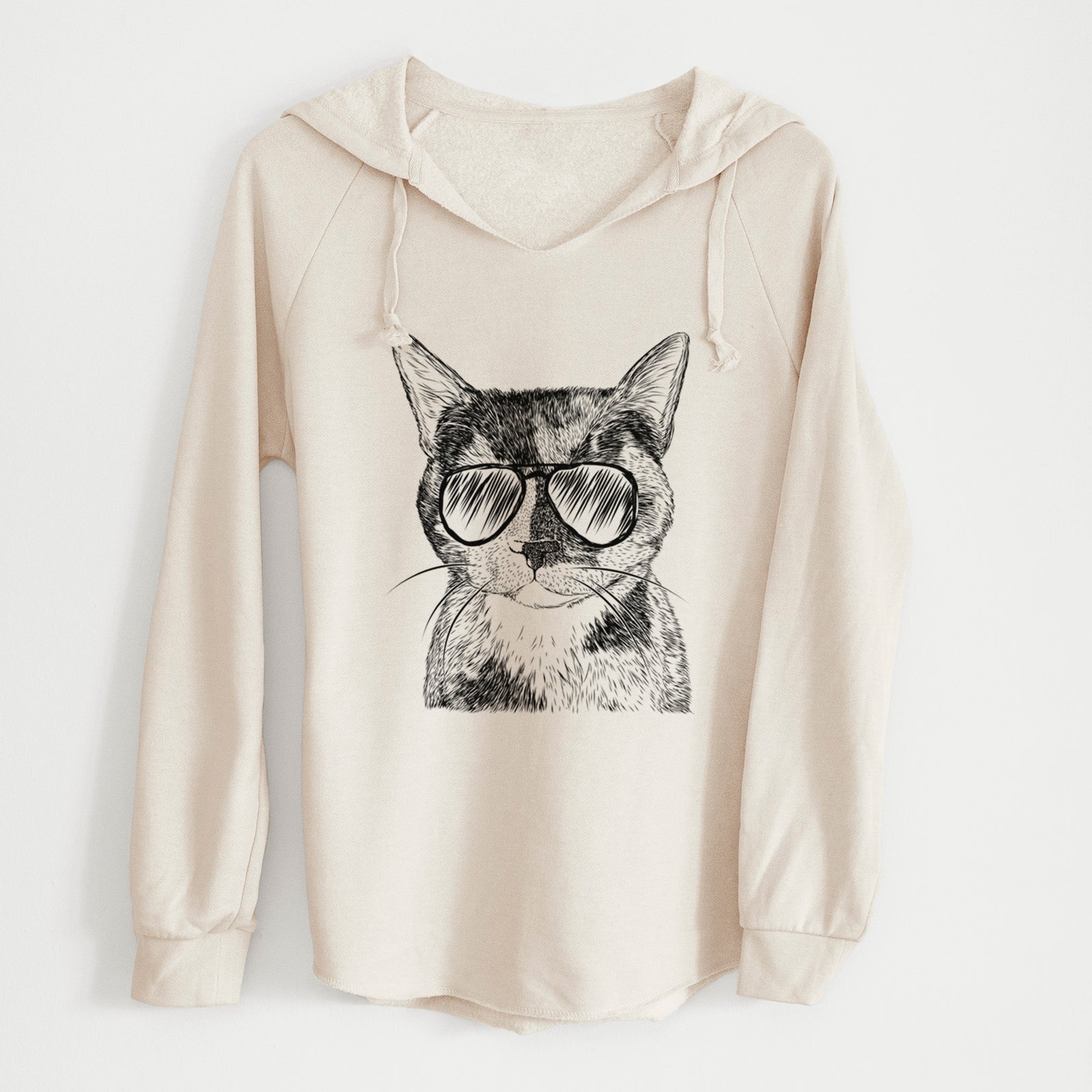 Aviator Spooky Kitty the Tortoiseshell Cat - Cali Wave Hooded Sweatshirt