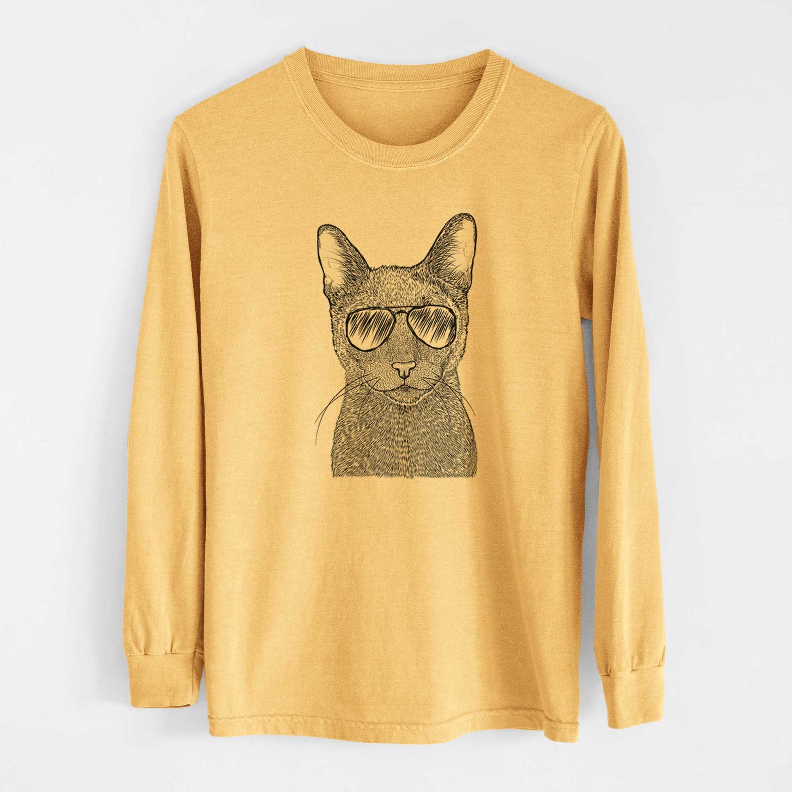 Aviators Stanley the Russian Blue Cat - Heavyweight 100% Cotton Long Sleeve