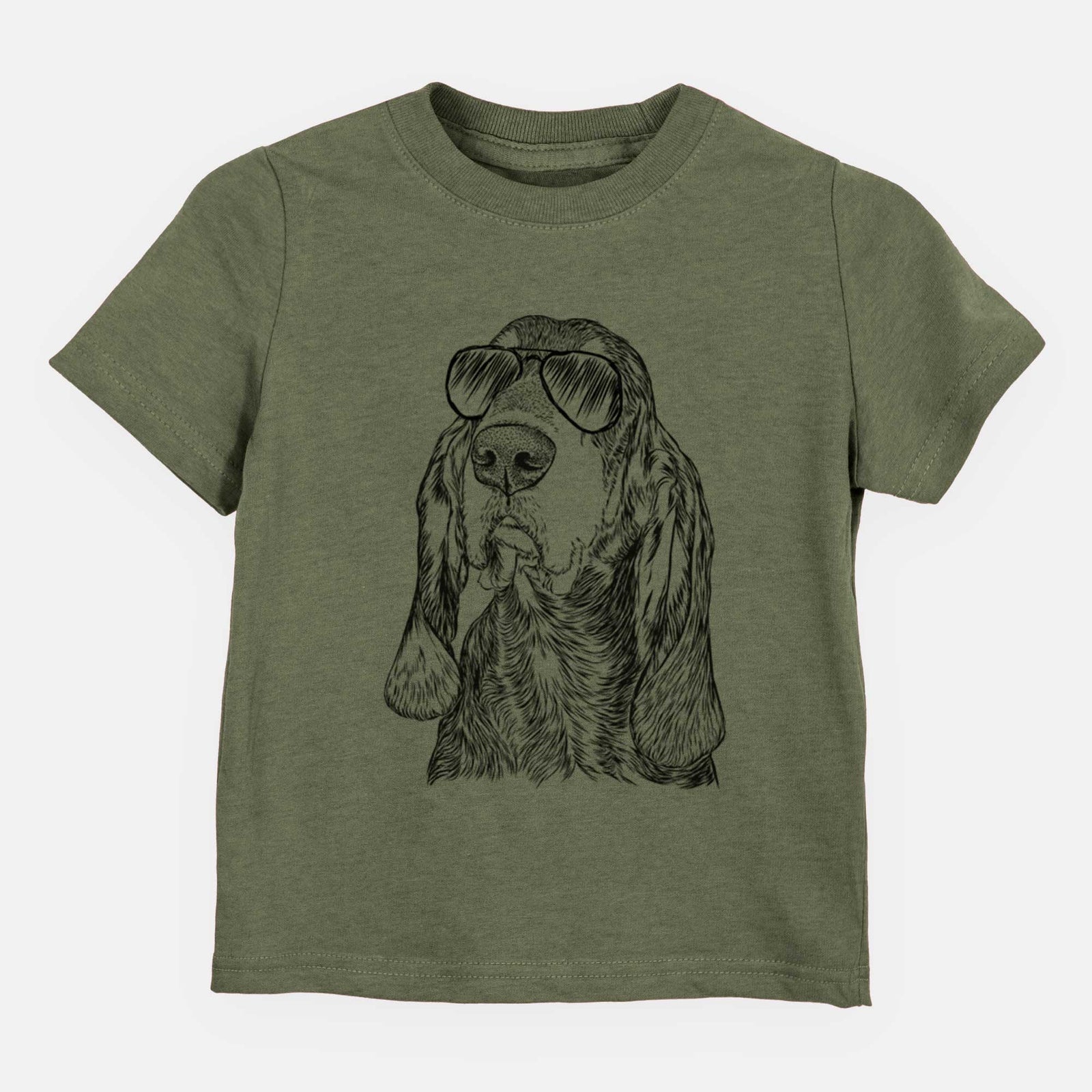 Aviator Stu the Black and Tan Coonhound - Kids/Youth/Toddler Shirt