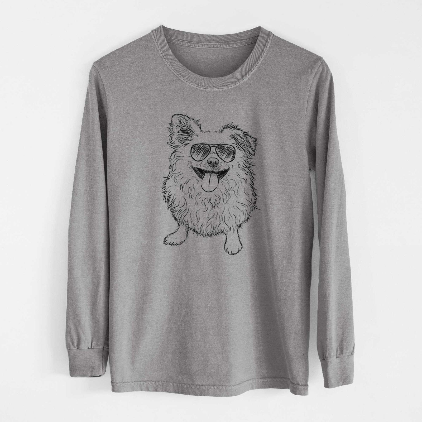 Aviators Stuart the Longhaired Chihuahua - Heavyweight 100% Cotton Long Sleeve