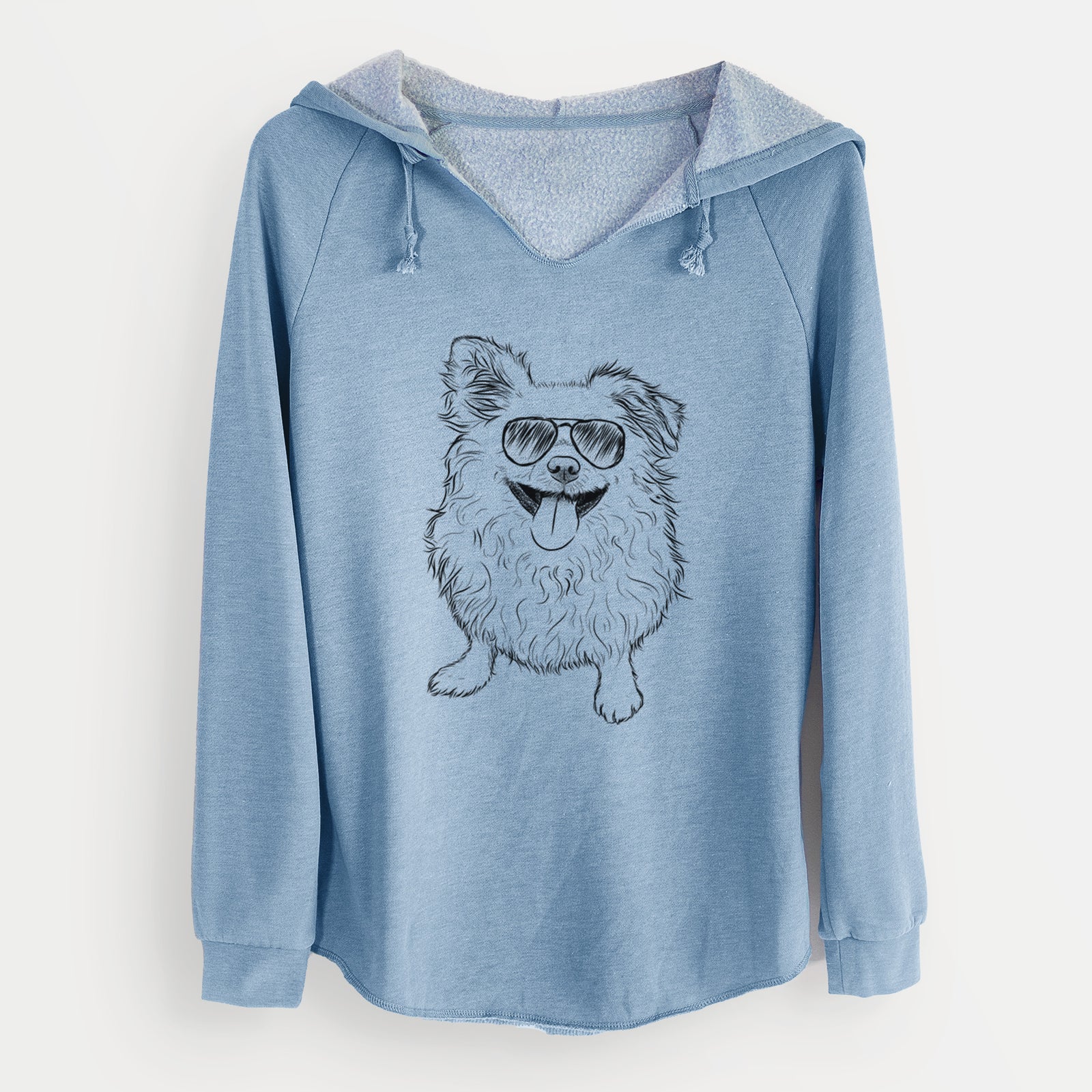 Aviator Stuart the Longhaired Chihuahua - Cali Wave Hooded Sweatshirt