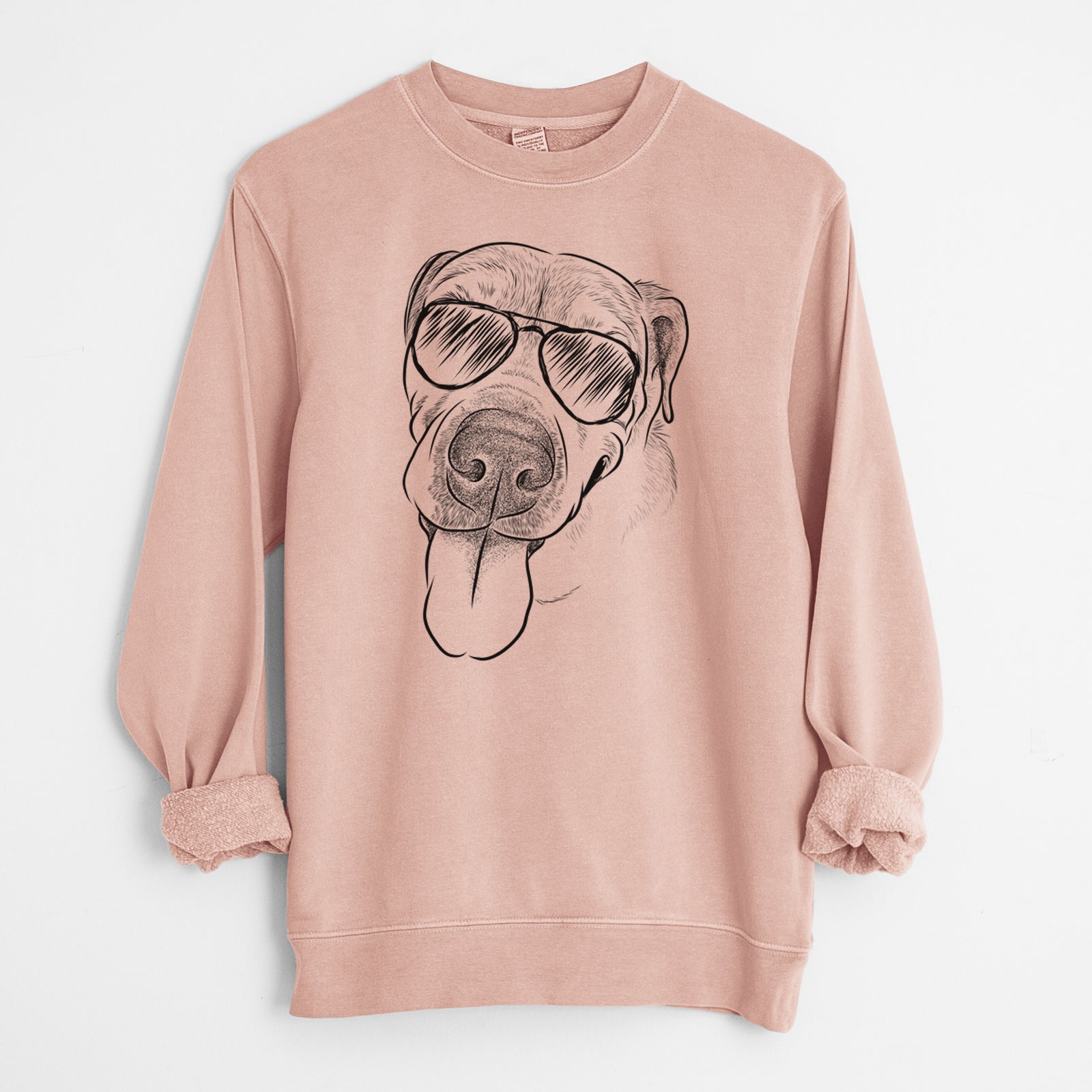 Aviator Sugar the Staffordshire Terrier Mix - Unisex Pigment Dyed Crew Sweatshirt