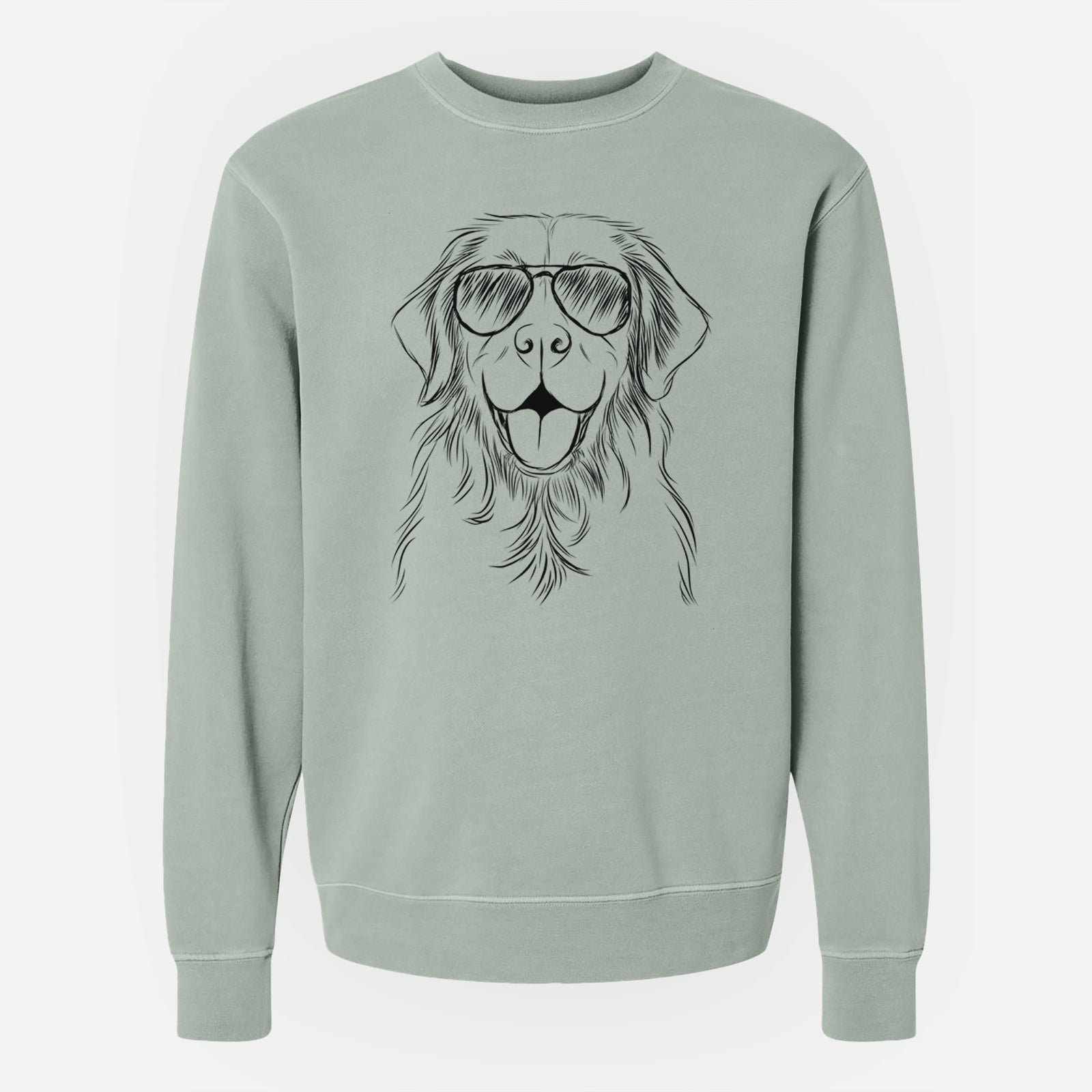 Aviator Sunny the Golden Retriever - Unisex Pigment Dyed Crew Sweatshirt