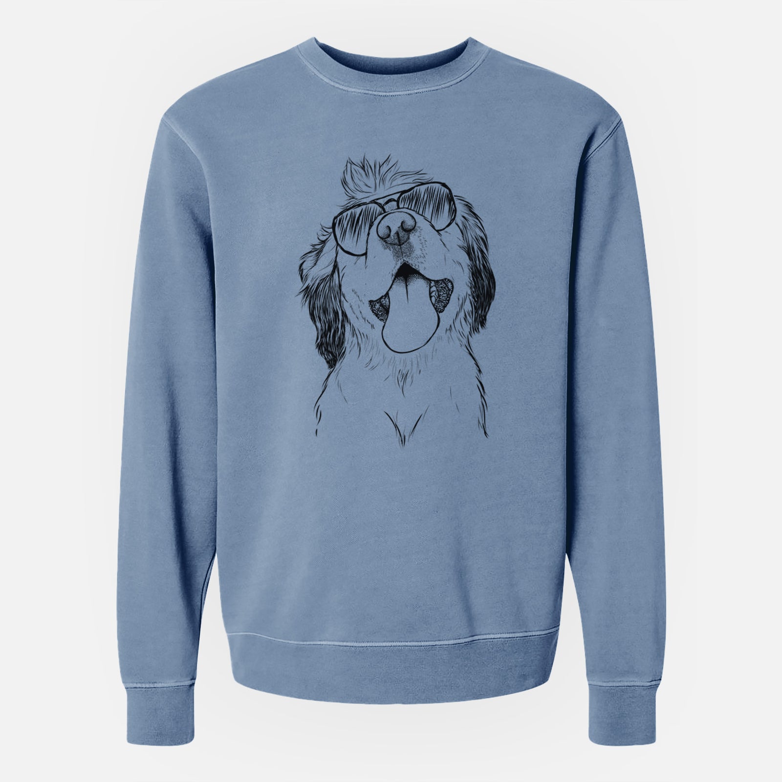 Aviator Sven the Double Merle Spaniel Aussie Mix - Unisex Pigment Dyed Crew Sweatshirt