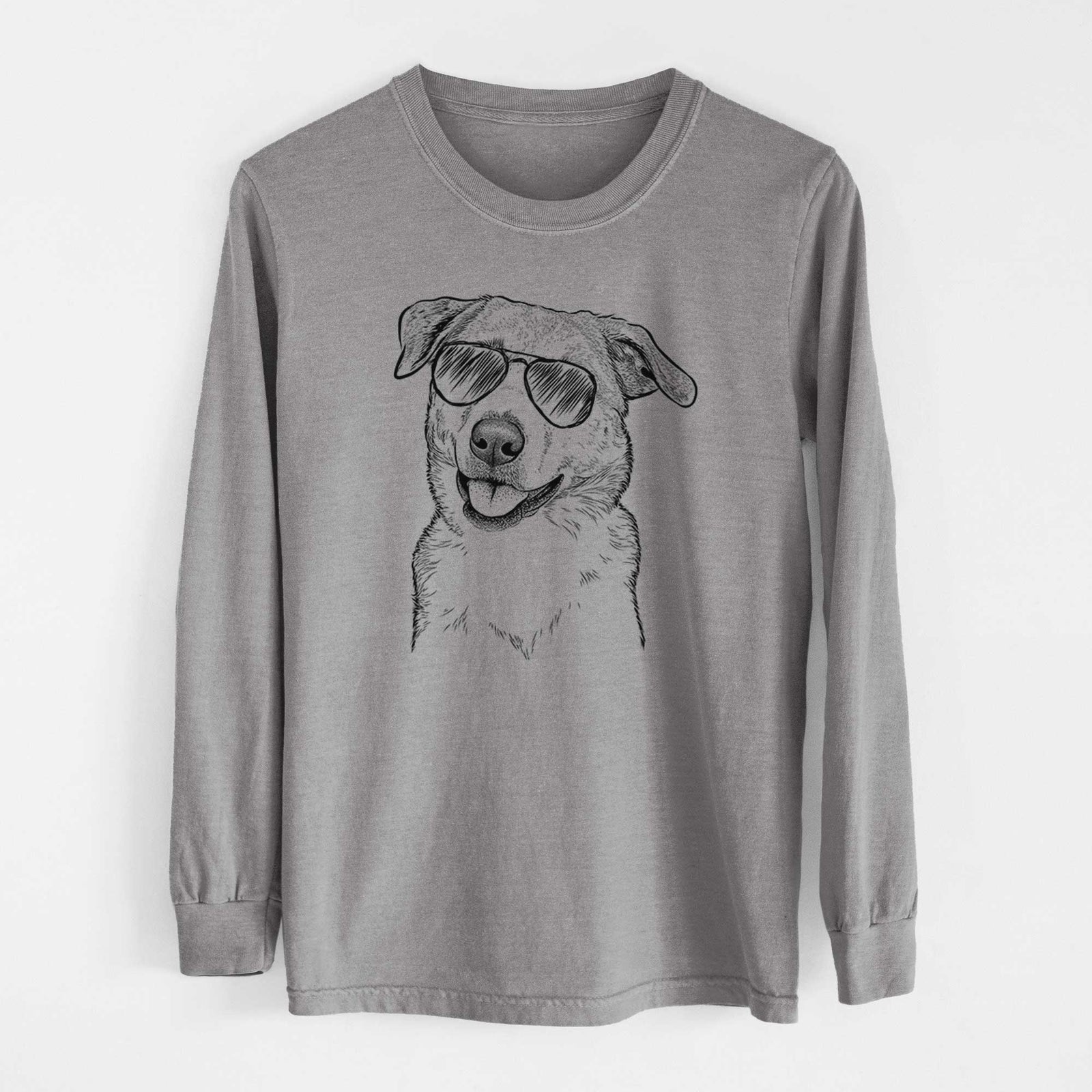 Aviators Sydney the Great Pyrenees Australian Shepherd Mix - Heavyweight 100% Cotton Long Sleeve