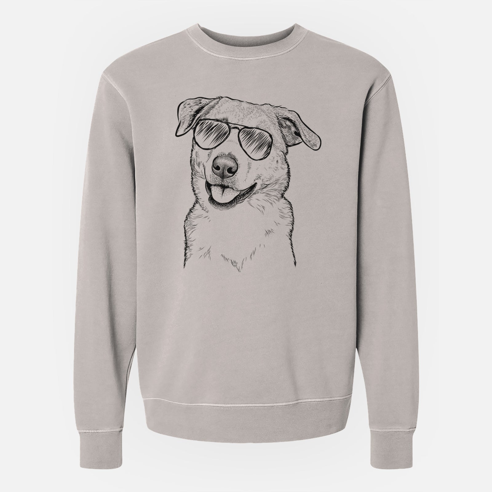 Aviator Sydney the Great Pyrenees Australian Shepherd Mix - Unisex Pigment Dyed Crew Sweatshirt